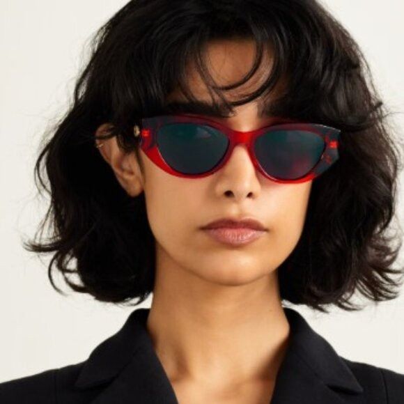 Dior Dior DIORGLOW B1I 35B0 Sunglasses Red Cat Eye Frame Size ONE SIZE - 2 Thumbnail