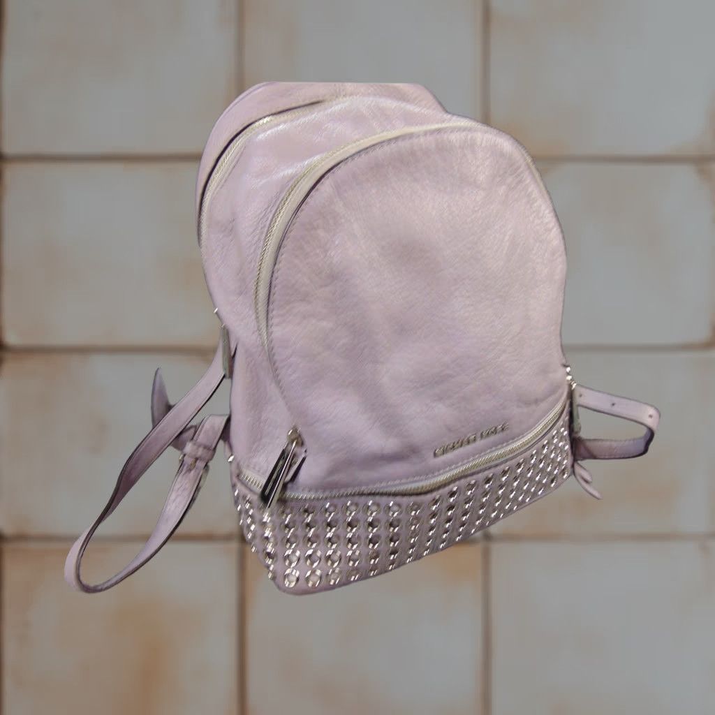 Michael Kors Michael Kors Rhea Backpack Lavender Purple Pebbled Leather Studded Grommet Bag Size ONE SIZE - 1 Thumbnail