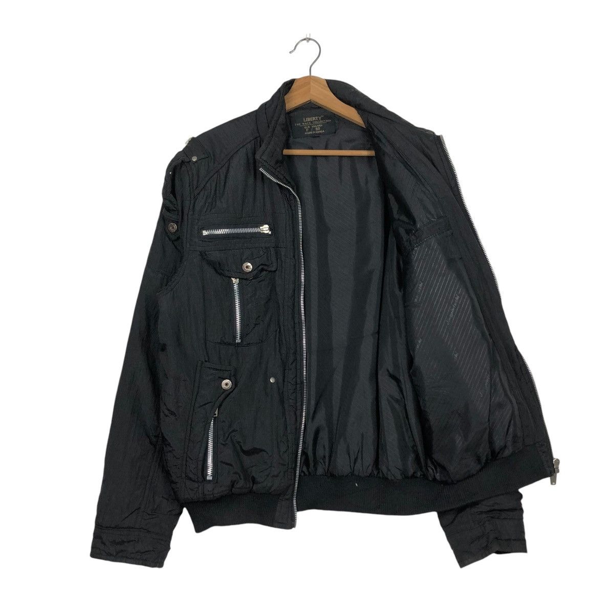 Japanese Brand 🔥VINTAGE BOMBER JACKET ICONIC BLACK BONDAGE LIBERTY Size US L / EU 52-54 / 3 - 13 Thumbnail