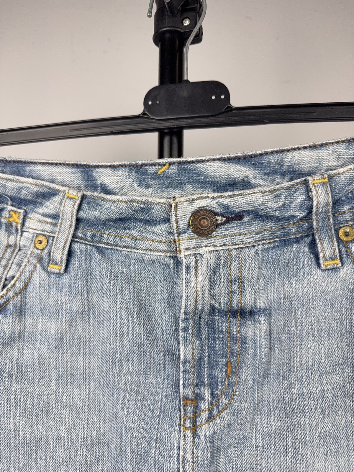 Polo Ralph Lauren 00s RL Polo Ralph Lauren USA Y2K Denim Mini Skirt Raw Hem Size 30" / US 8 / IT 44 - 5 Thumbnail