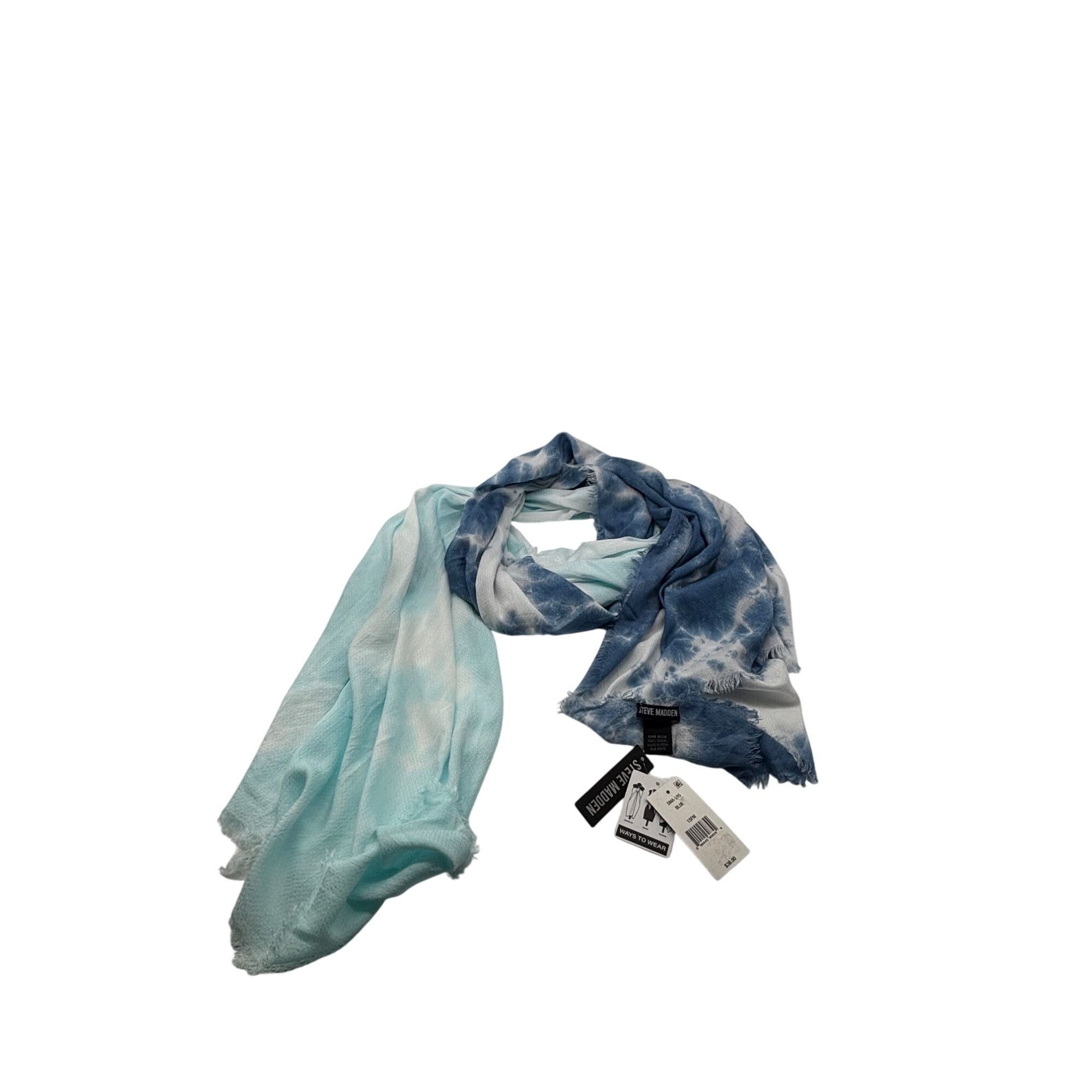 Other Steve Madden Two-Tone Tie-Dyed Scarf, OS, Blue Size ONE SIZE - 9 Thumbnail
