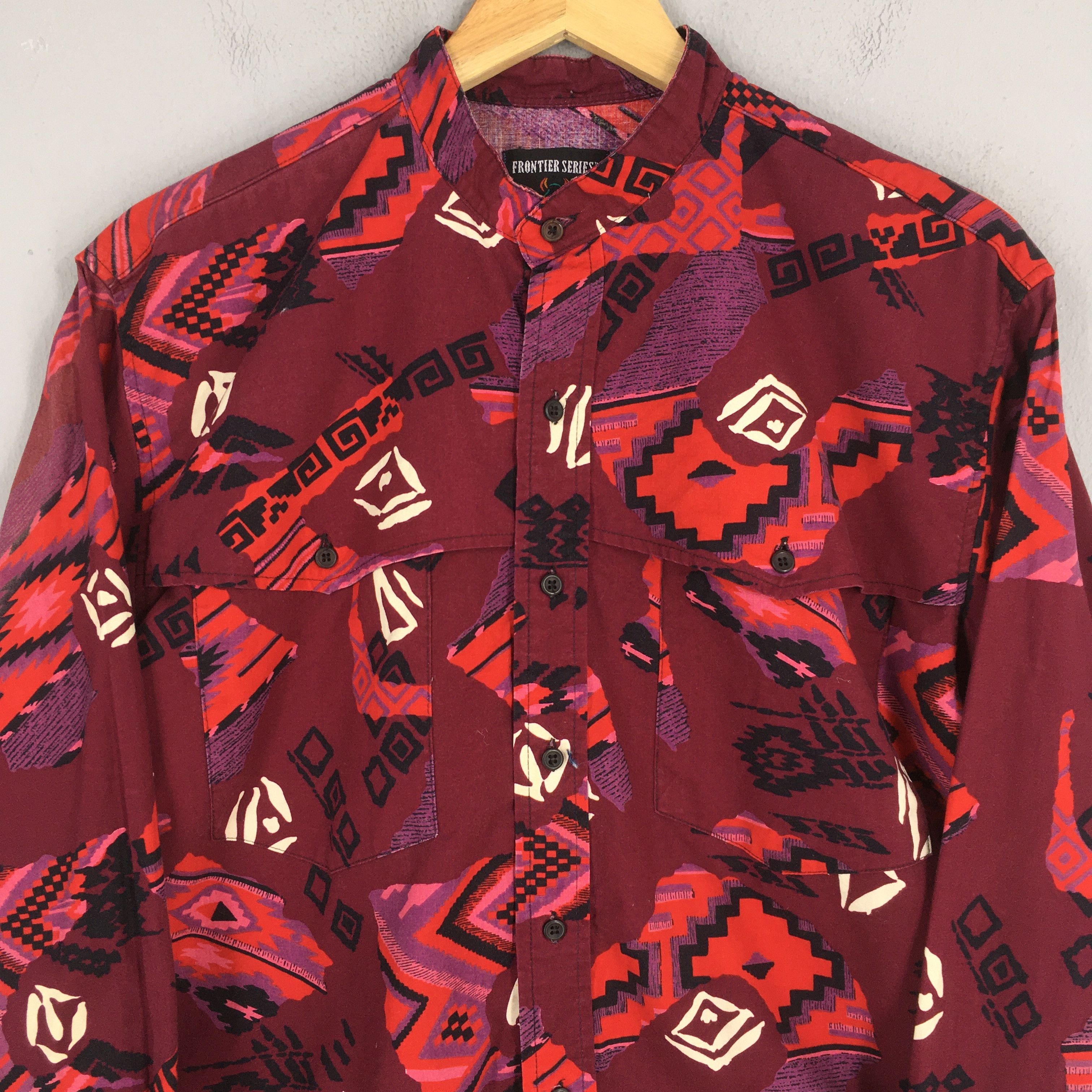 Vintage Vintage Frontier Series Abstract Brushpopper Red Shirt Large Size US L / EU 52-54 / 3 - 2 Thumbnail