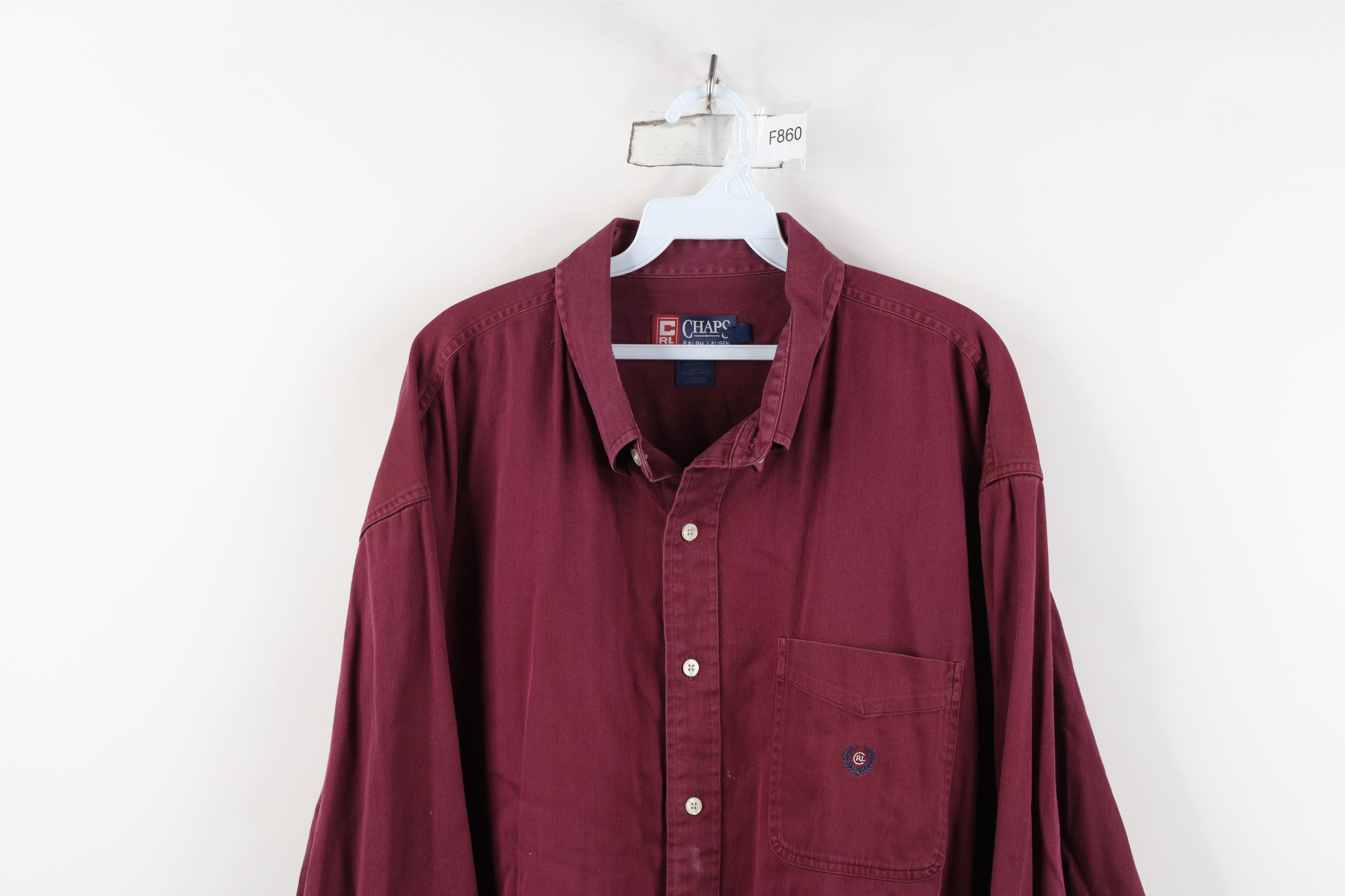 Ralph Lauren Vintage 90s Chaps Ralph Lauren Herringbone Collared Shirt Size US XXL / EU 58 / 5 - 2 Thumbnail