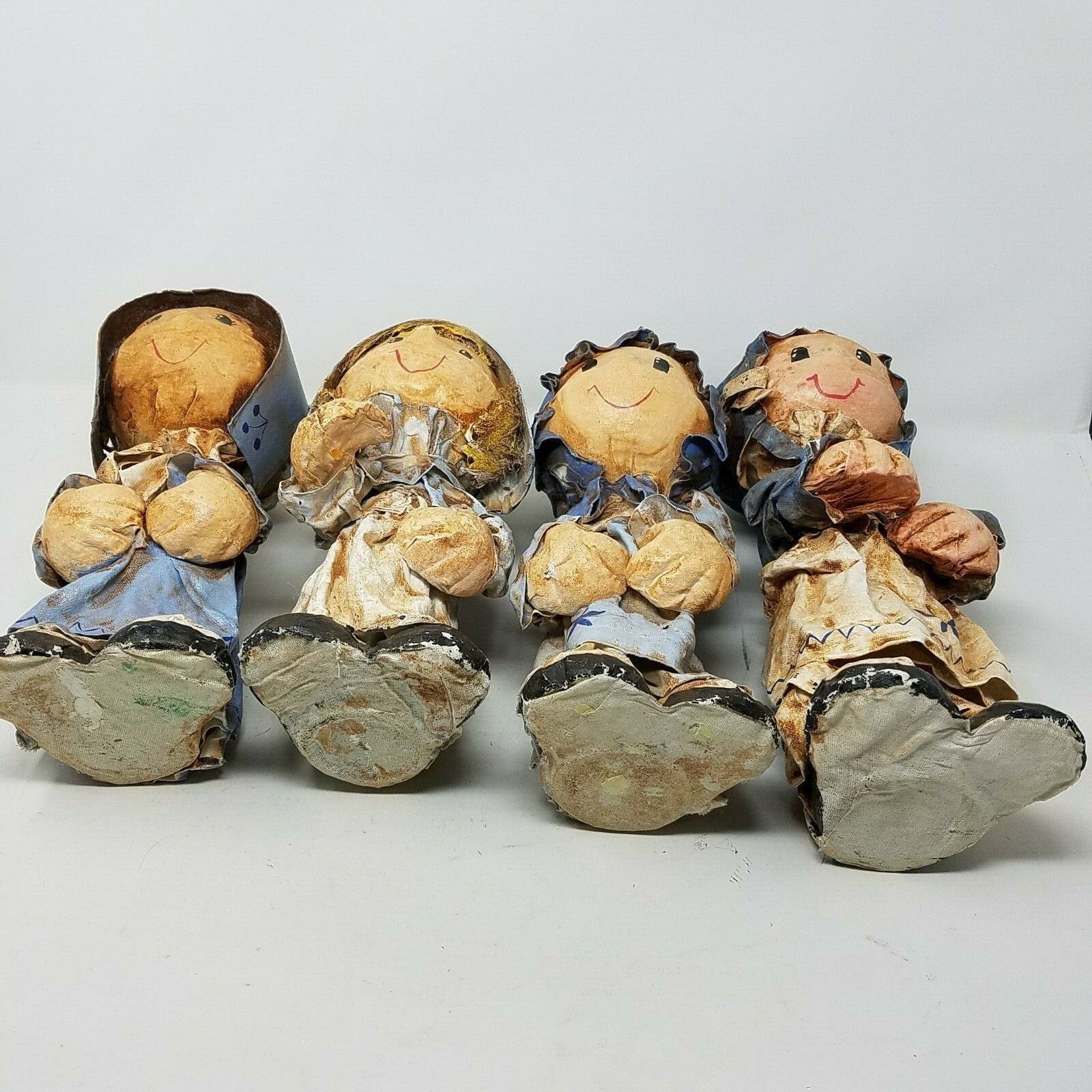 Vintage 4 Prairie Dolls Fabric Papier Mache Statues Colonial 70s Size ONE SIZE - 10 Thumbnail