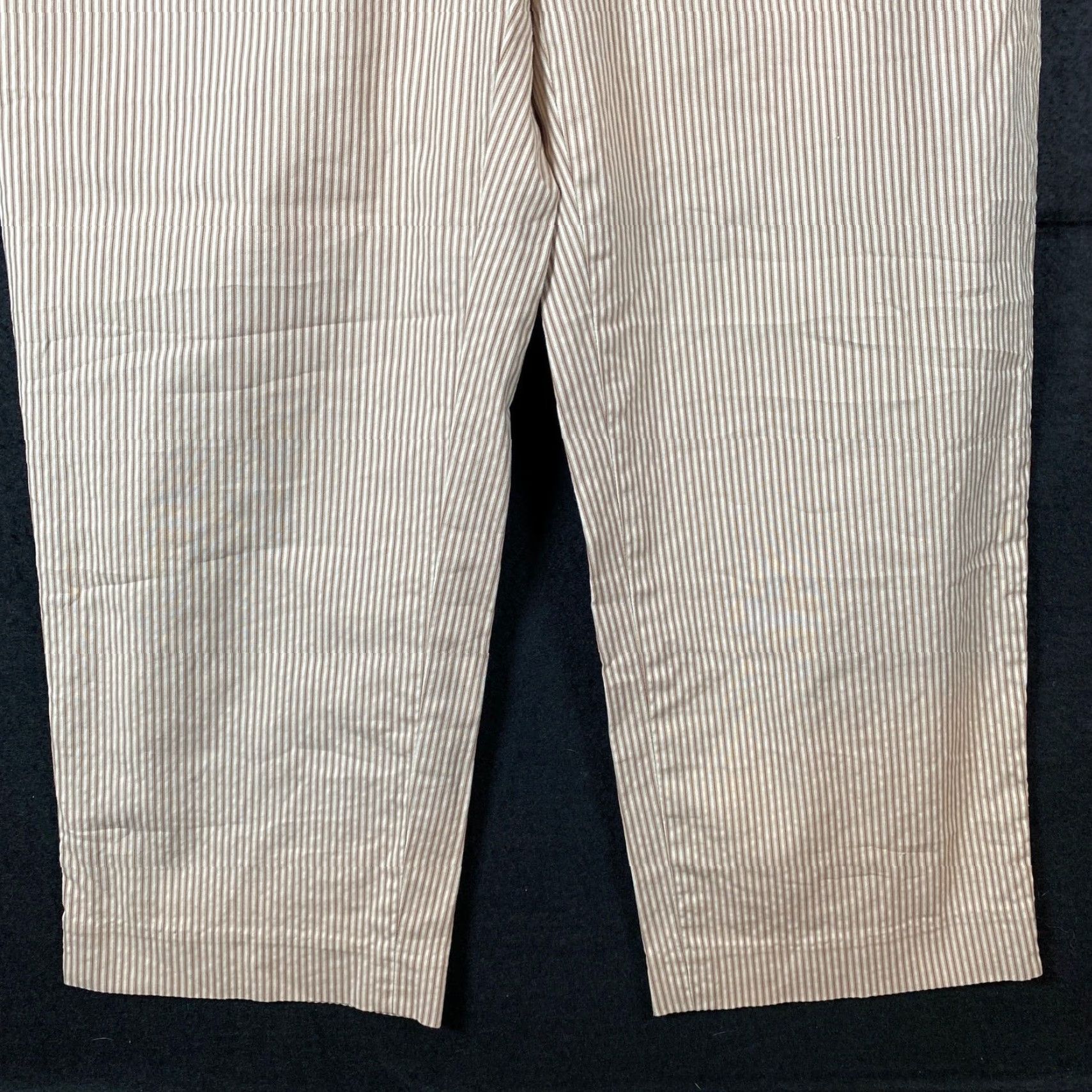 Talbots Talbots Womens Pants Tan Rust Striped Petite Mid Rise Cropped Capri Stretch 8P Size 24" / US 00 / IT 34 - 3 Thumbnail