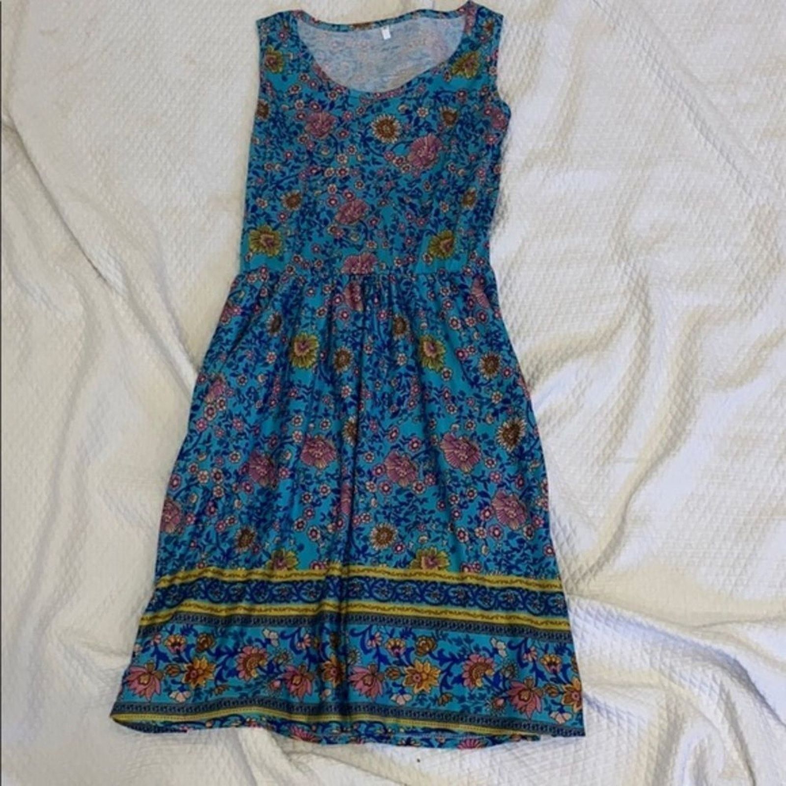 Other Blue Floral Sleeveless SummeDress | Sz M Size M / US 6-8 / IT 42-44 - 2 Thumbnail