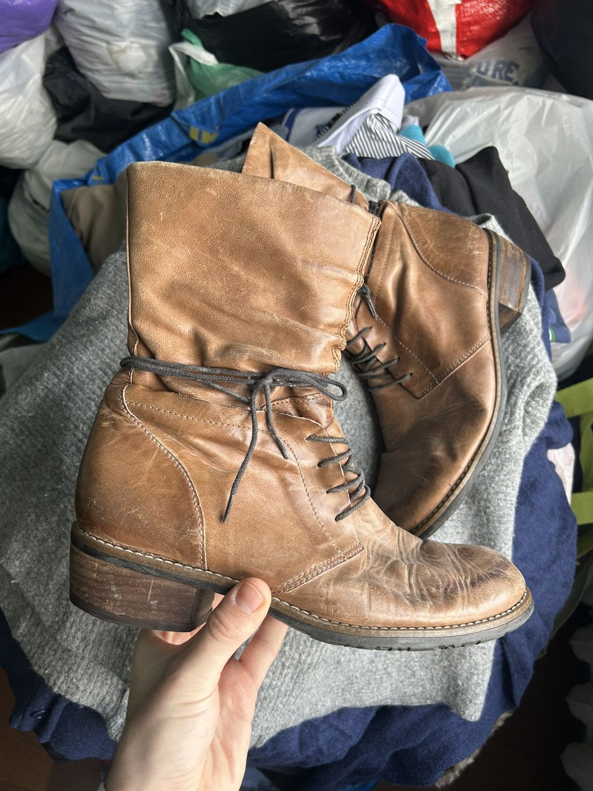 GOSTAR DE FUGA × Japanese Brand FUGA leather side zip biker boots