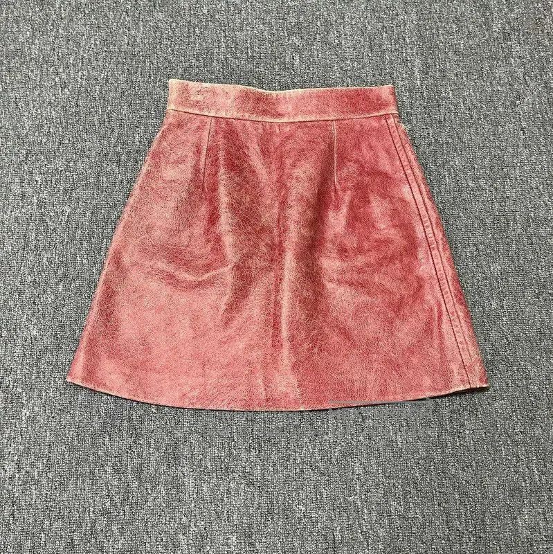 Miu Miu Miu Miu Summer Red Leather Skirt . Size 30" / US 8 / IT 44 - 2 Thumbnail