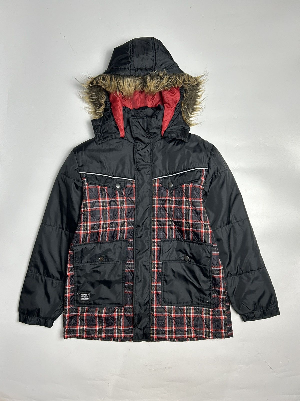 GOOD DAY FAUX FUR HOODIE MULTI POCKET JACKET