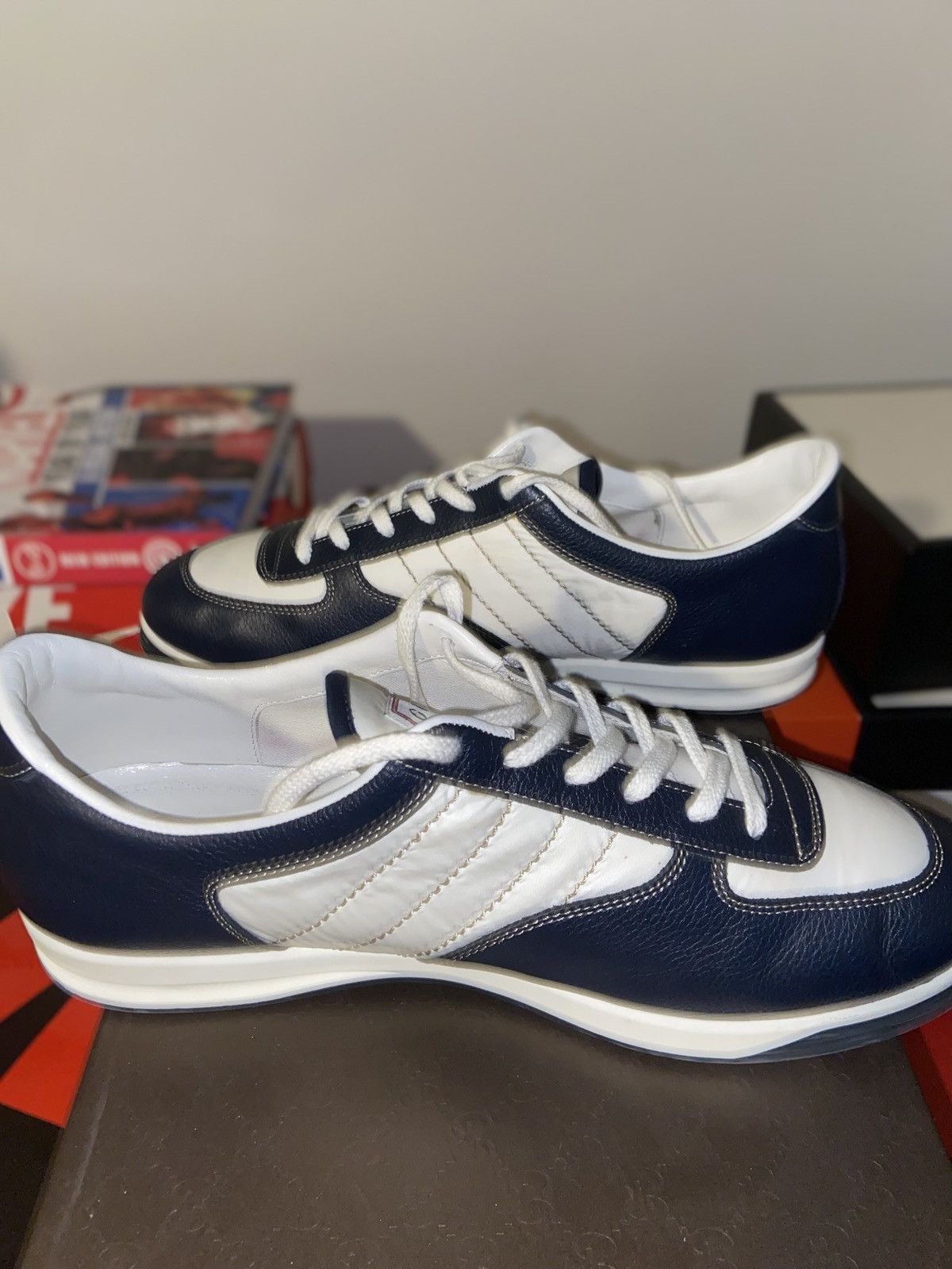Gucci Gucci Low Top Leather Sneakers Navy Size US 12 / EU 45 - 7 Thumbnail