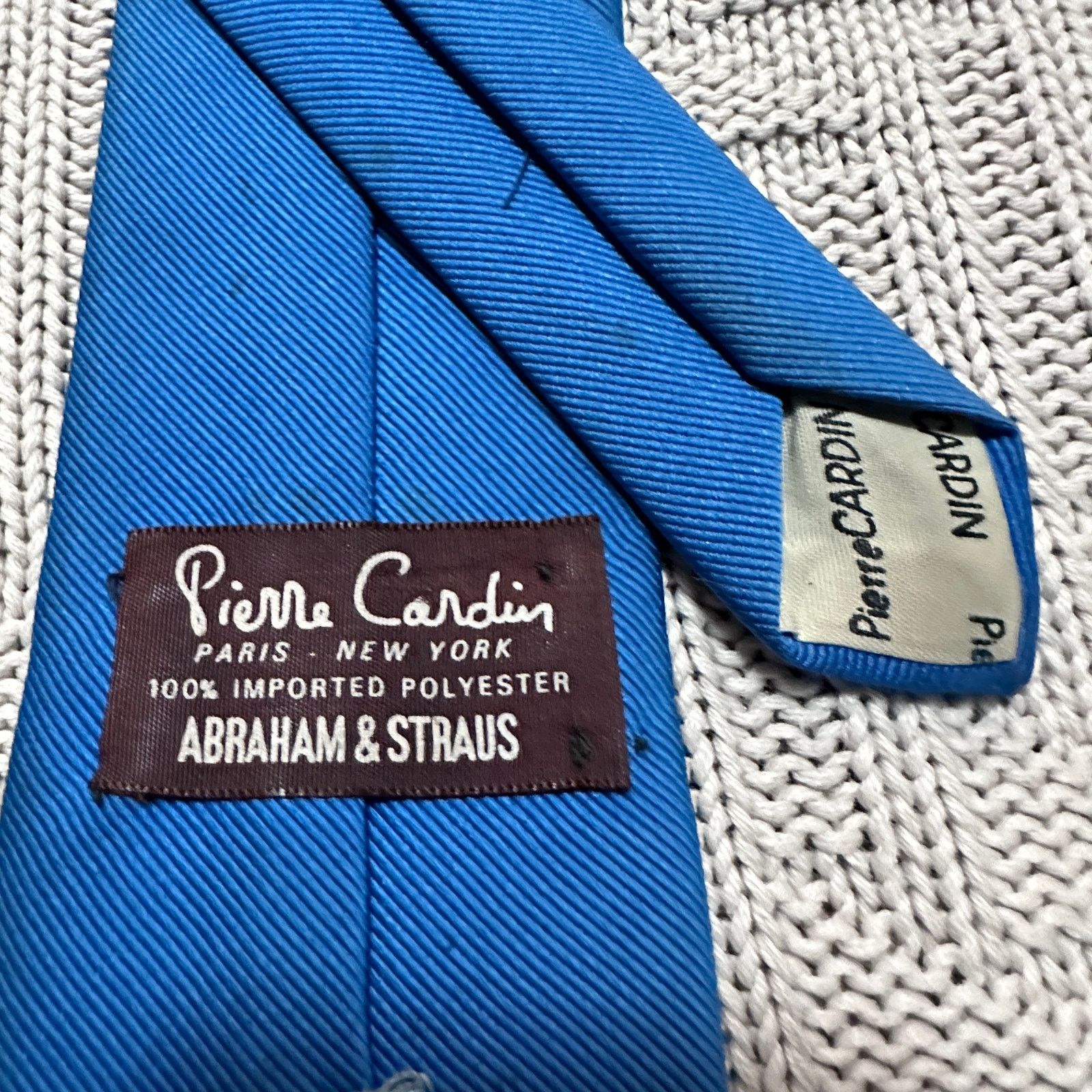 Pierre Cardin Vintage Pierre Cardin solid blue men's tie Size ONE SIZE - 3 Thumbnail