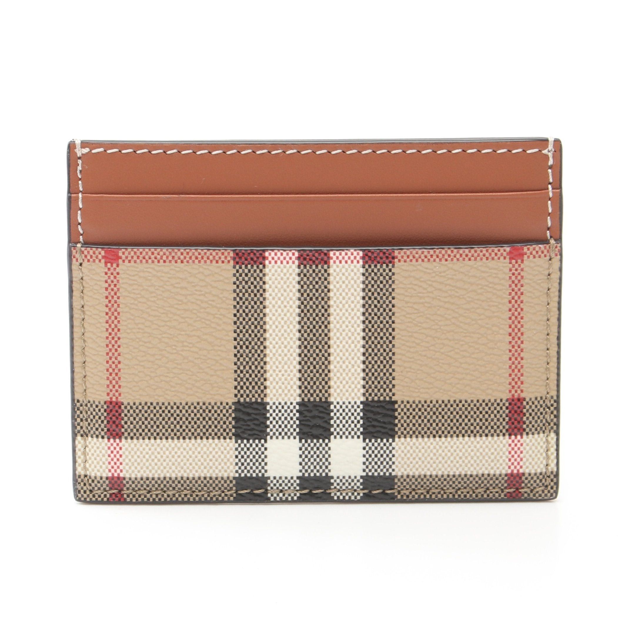 Burberry Burberry Check Card Case Leather Beige Multicolor Size ONE SIZE - 1 Thumbnail
