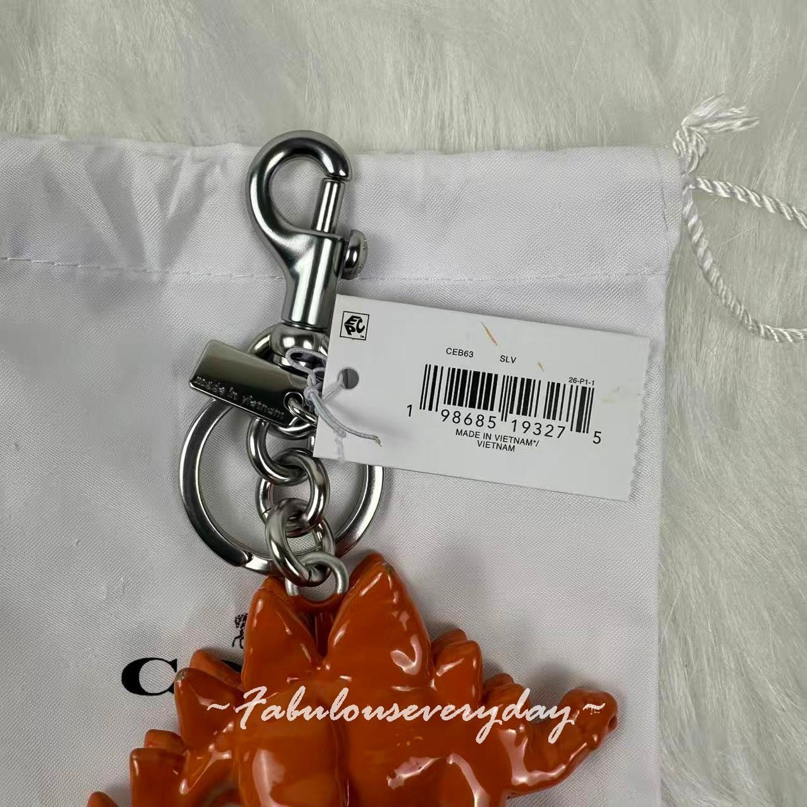 Coach Coach Stegosaurus Bag Charm With Keyring Key Chain CEB63 NWT Size ONE SIZE - 5 Thumbnail