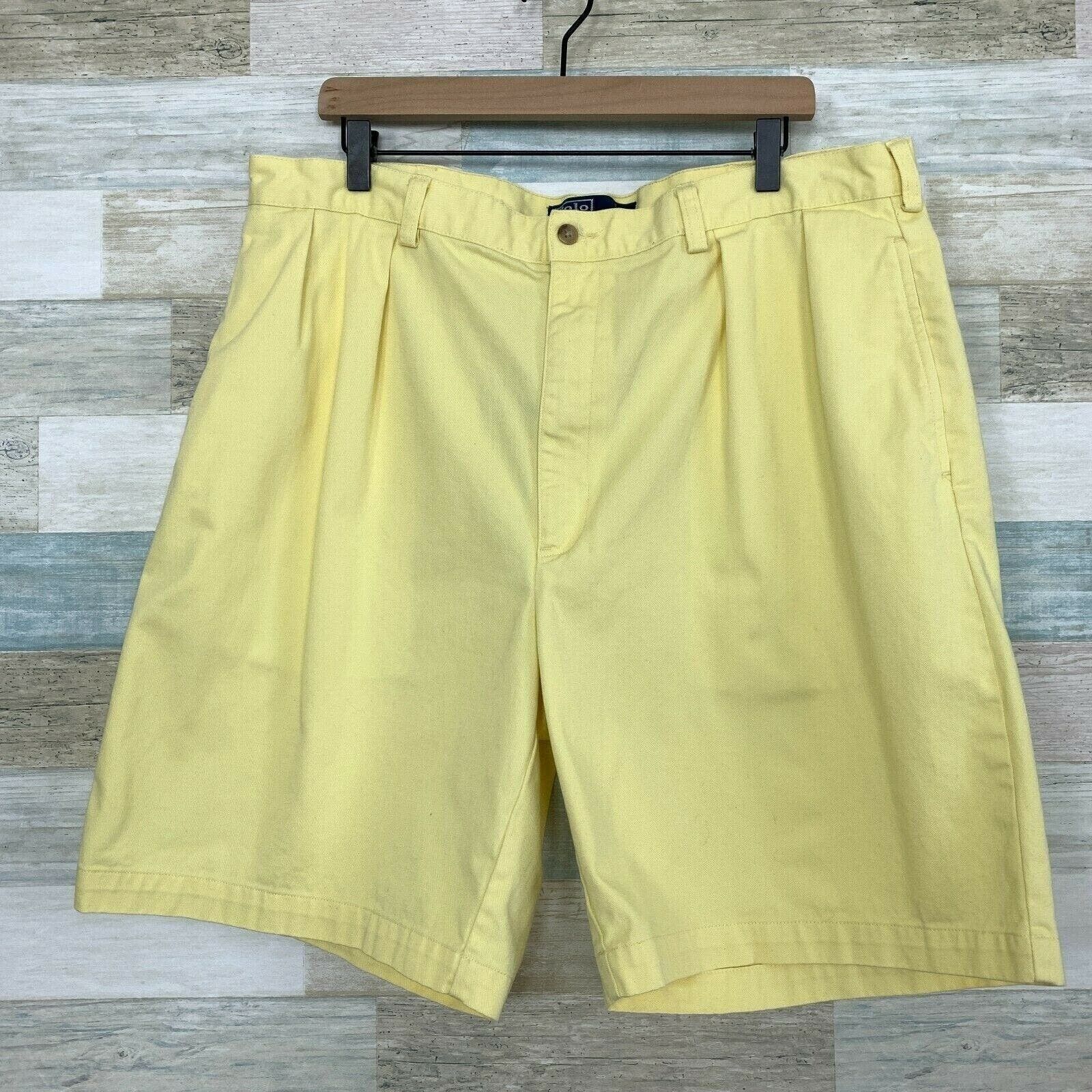 Polo Ralph Lauren Shorts Mens 36 Beige Tyler Short Pleated Casual Pockets  Chino