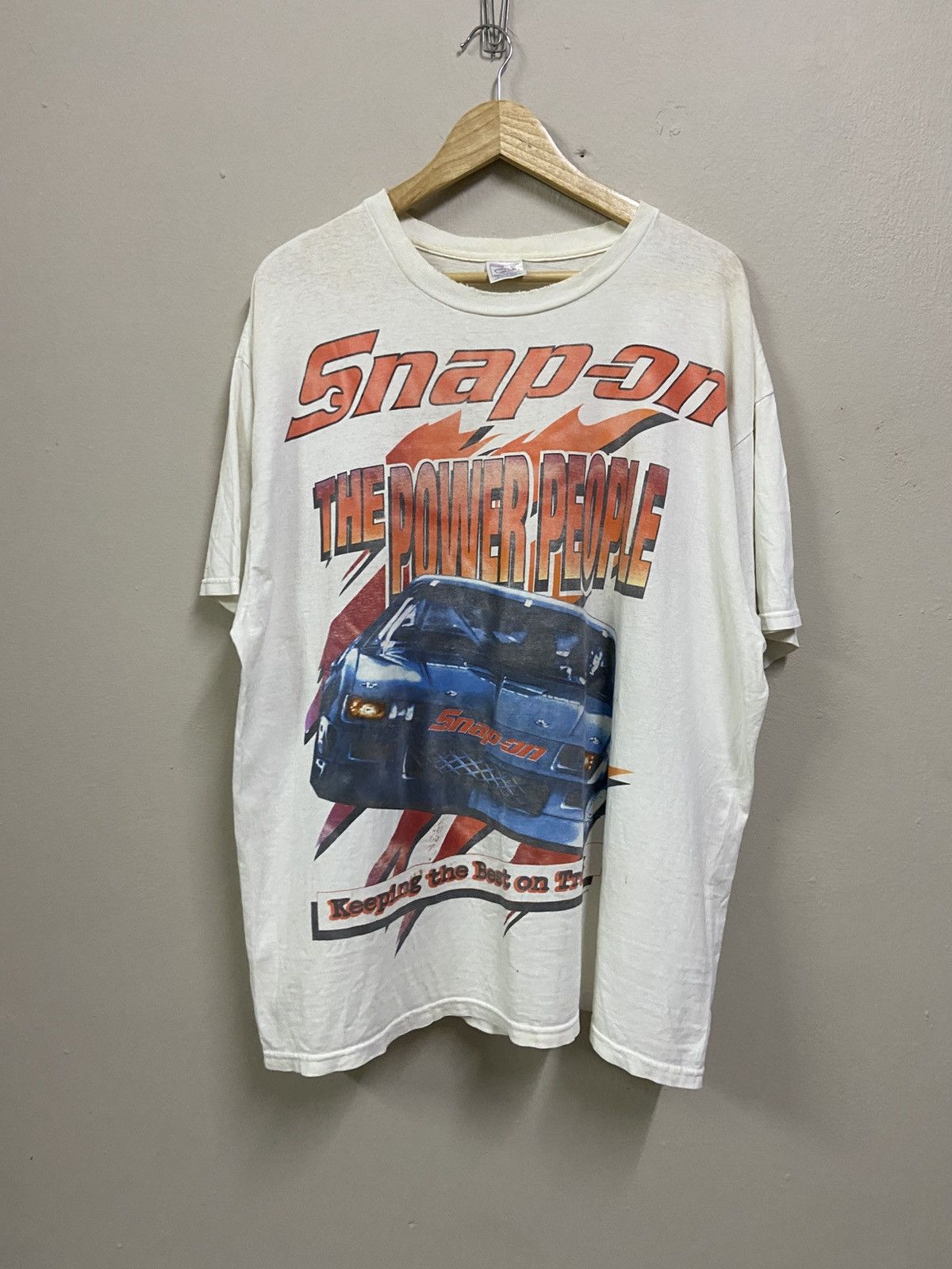 NASCAR × Vintage Distress Vintage Y2K Snap On Racing T-Shirt Size US XL / EU 56 / 4 - 1 Thumbnail