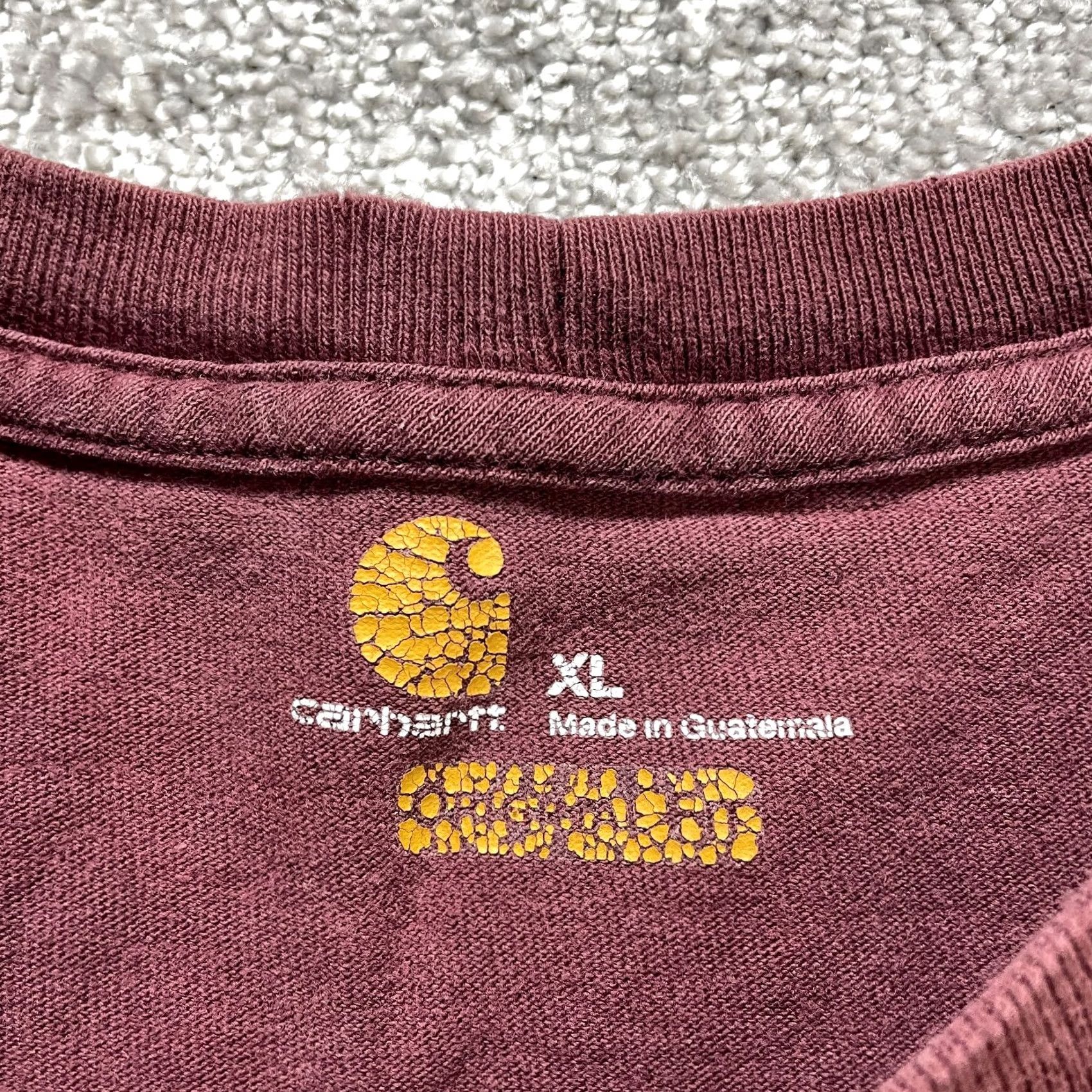 Carhartt VINTAGE Carhartt Shirt Mens XL Original Fit Red Crew Neck Logo Pocket Tee Cotton K87 Size US XL / EU 56 / 4 - 7 Thumbnail