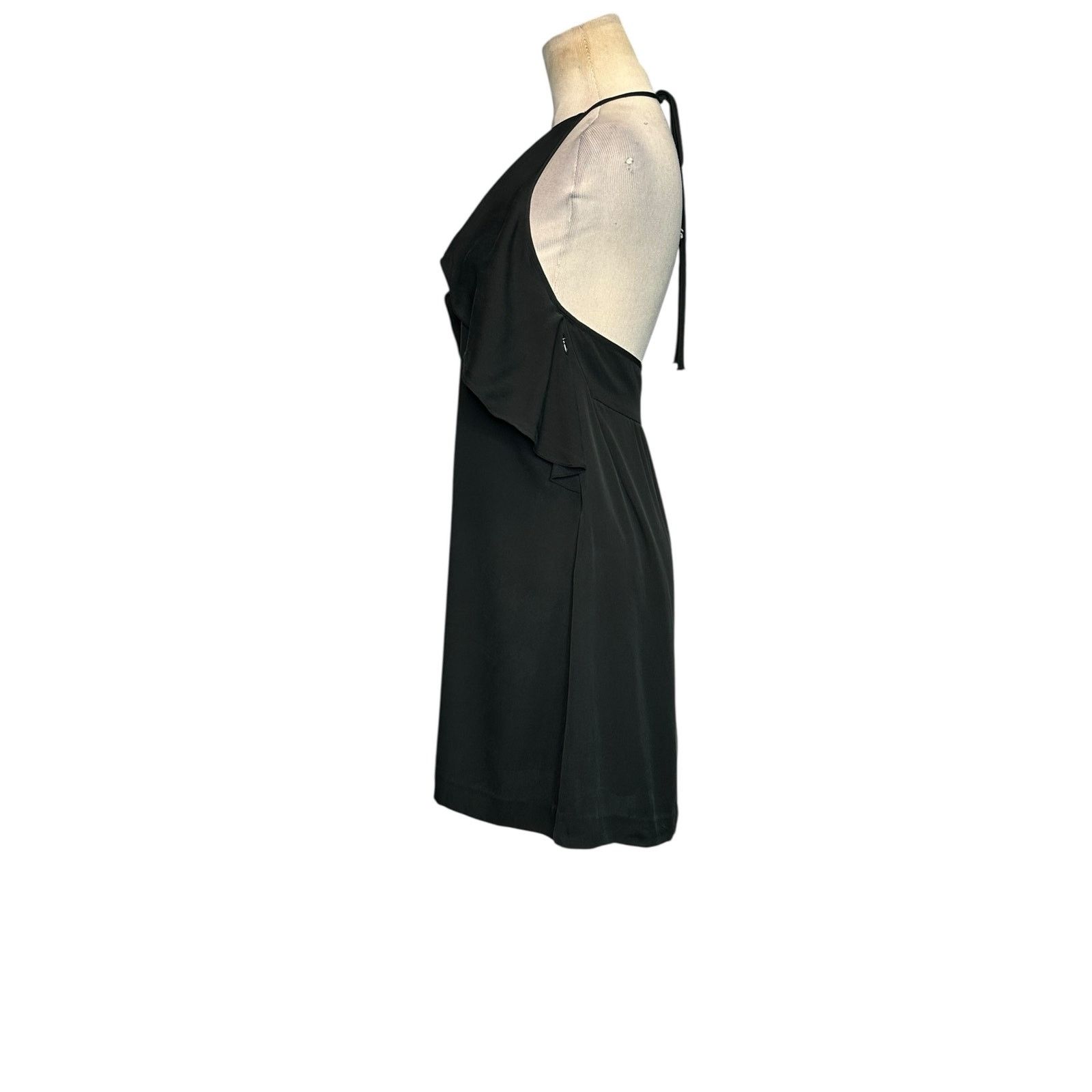 Theory Theory Black Silk Ruffle Open Back Slip Halter Dress Size 2 Size XS / US 0-2 / IT 36-38 - 7 Thumbnail