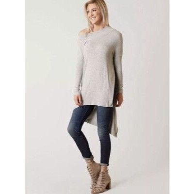 Free People Free People Grapevine Heather Grey Asymmetrical Tunic Size XS / US 0-2 / IT 36-38 - 3 Thumbnail