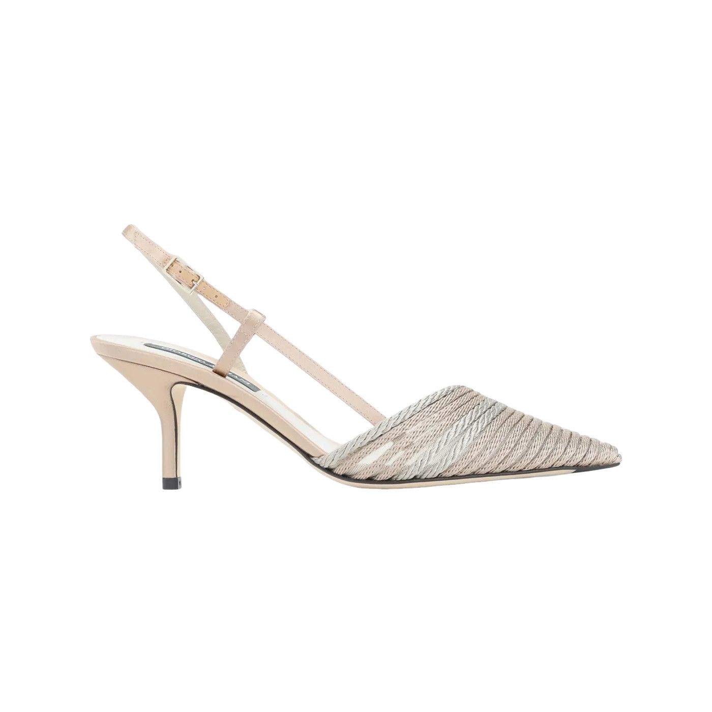 GUIRGUI ARMANI Taupe/Nude 70mm Slingback Pumps New & Authent