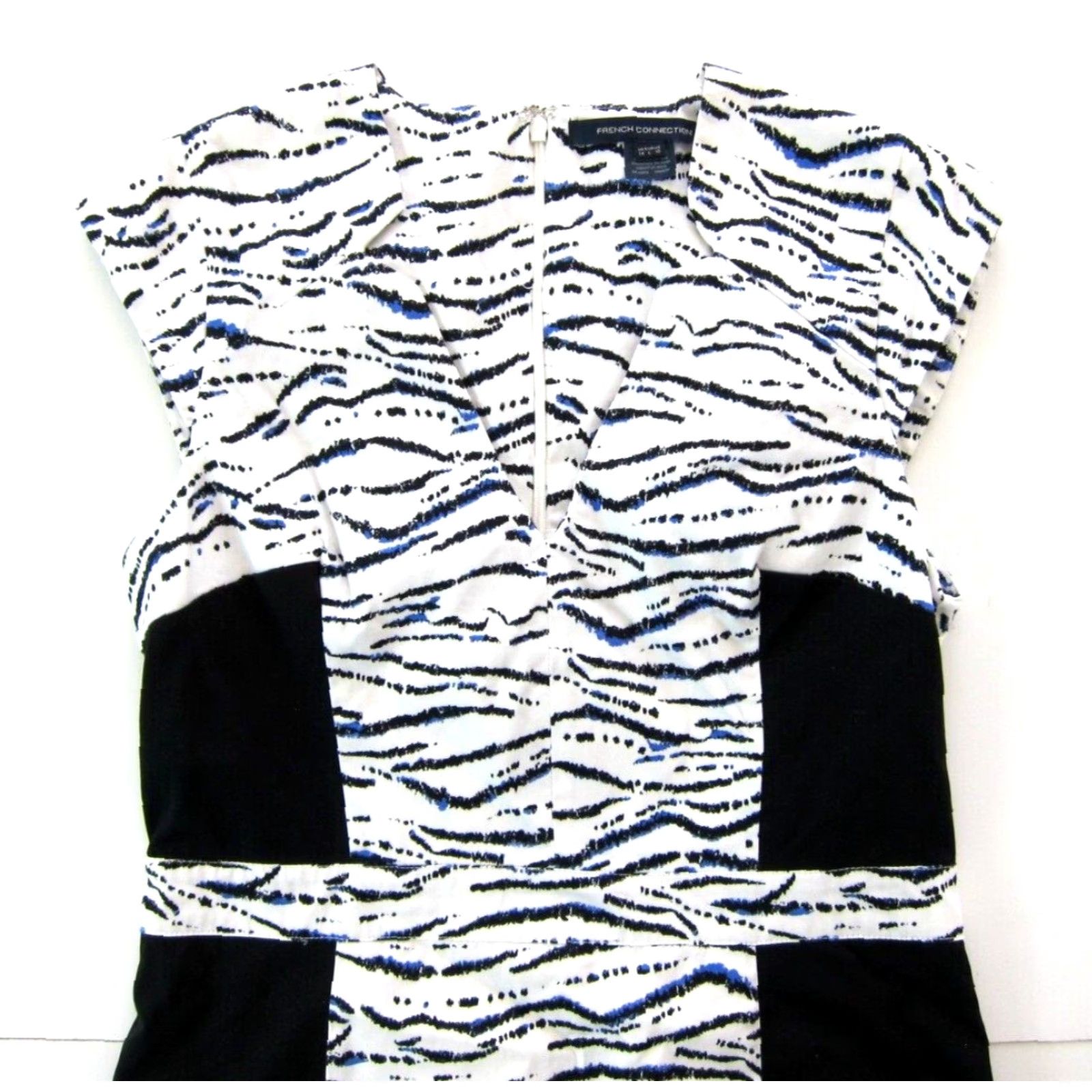 French Connection French Connection White Black Stripe Stretch Empire Waist Sheath Dress 10 Size L / US 10 / IT 46 - 4 Thumbnail