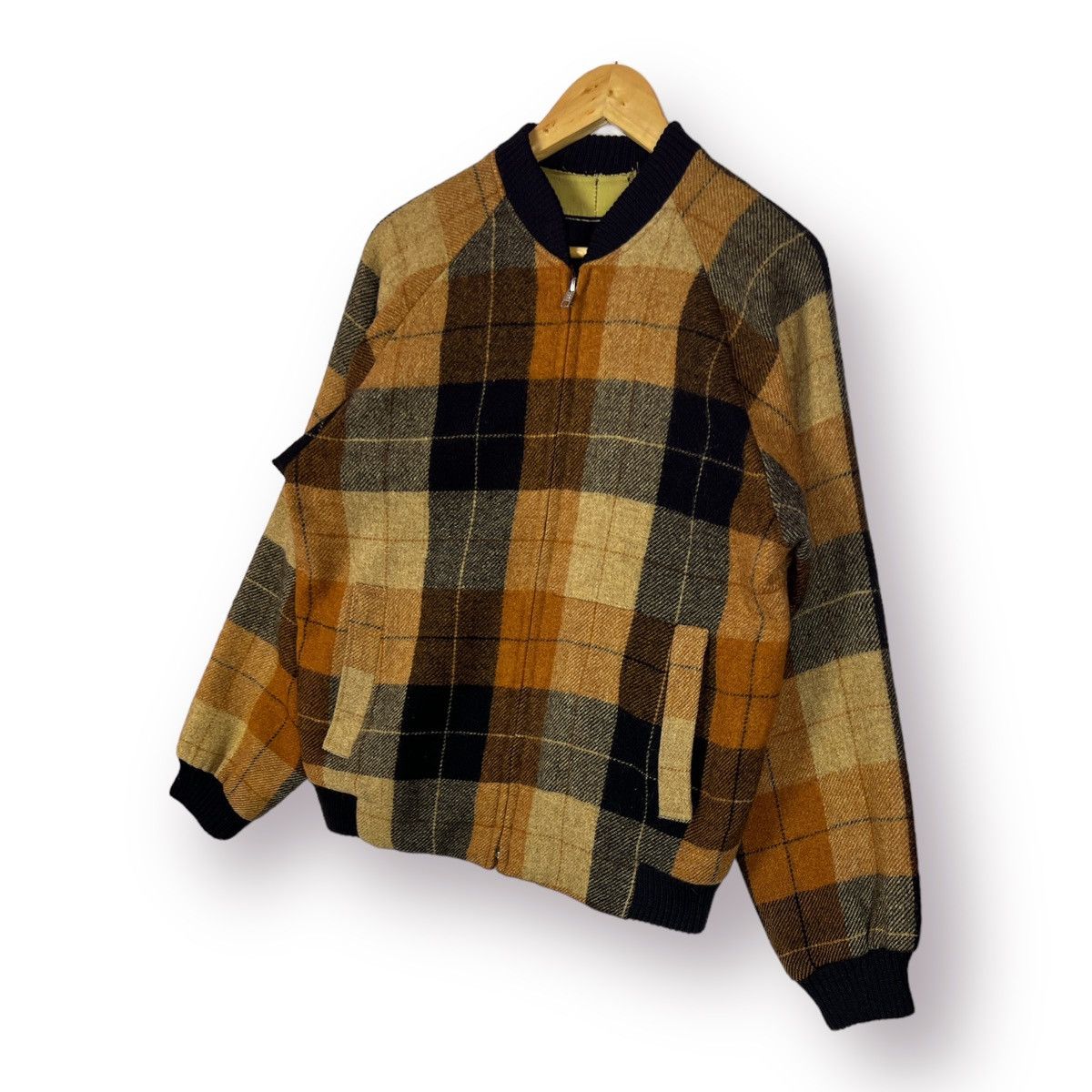 Japanese Brand 🔥 VINTAGE ROTARY GROUP RG WOOLEN TARTAN BOMBER JACKET Size US L / EU 52-54 / 3 - 2 Thumbnail