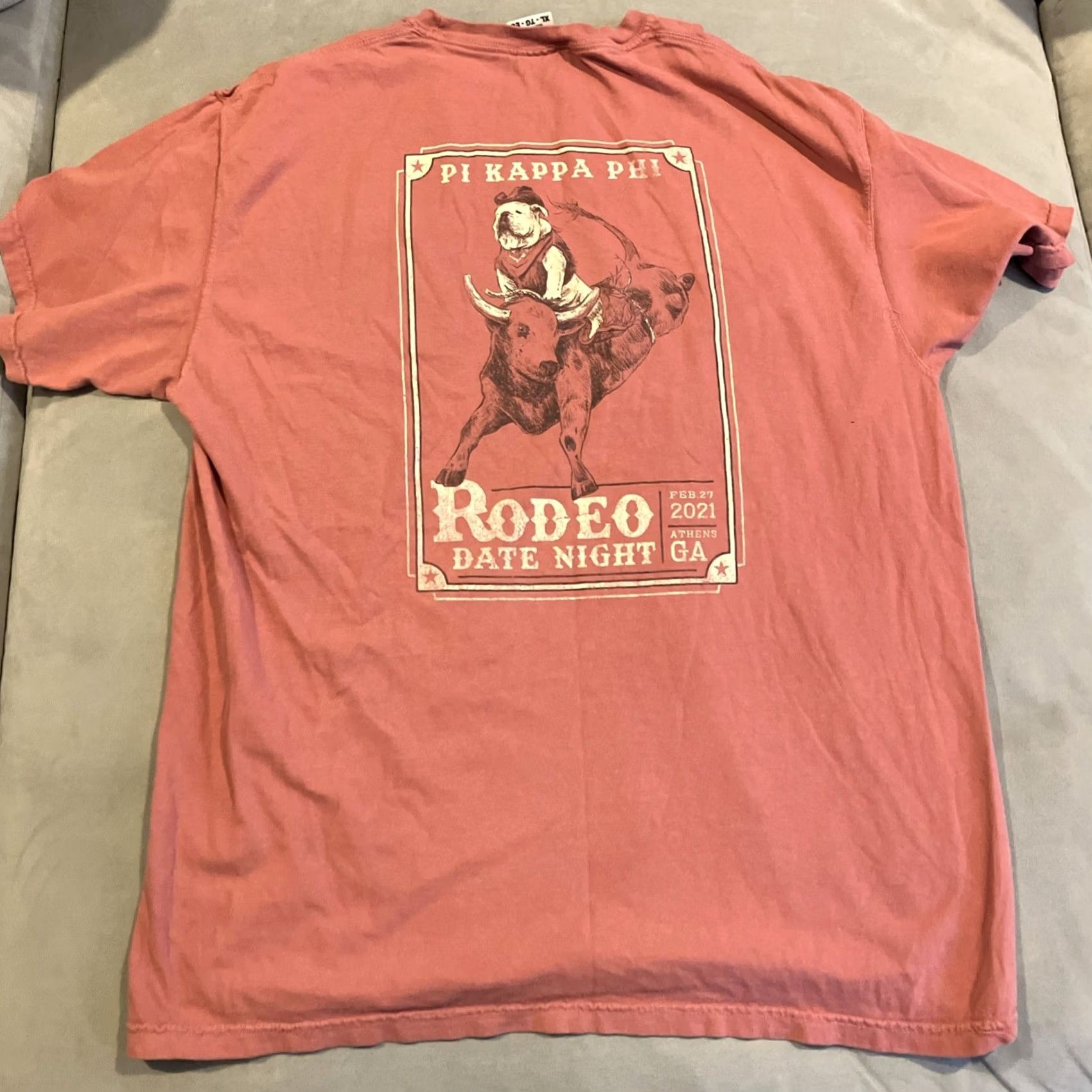 Comfort Colors PI KAPPA PHI University Of Georgia Rodeo Date Night T Shirt XL Red Mens Comfort Colors Classic Short Sleeve Size US XL / EU 56 / 4 - 4 Thumbnail