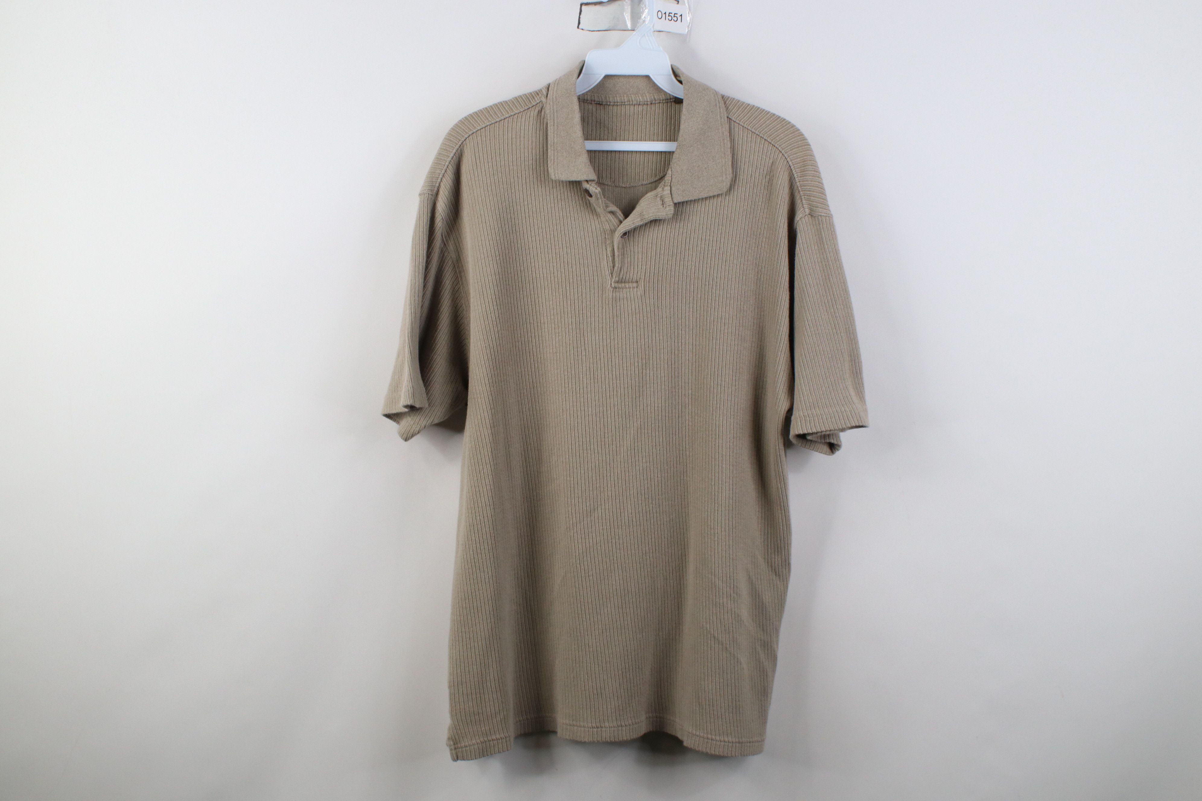 Vintage Vintage 90s Streetwear Striped Ribbed Knit Golf Polo Shirt Size US M / EU 48-50 / 2 - 1 Thumbnail