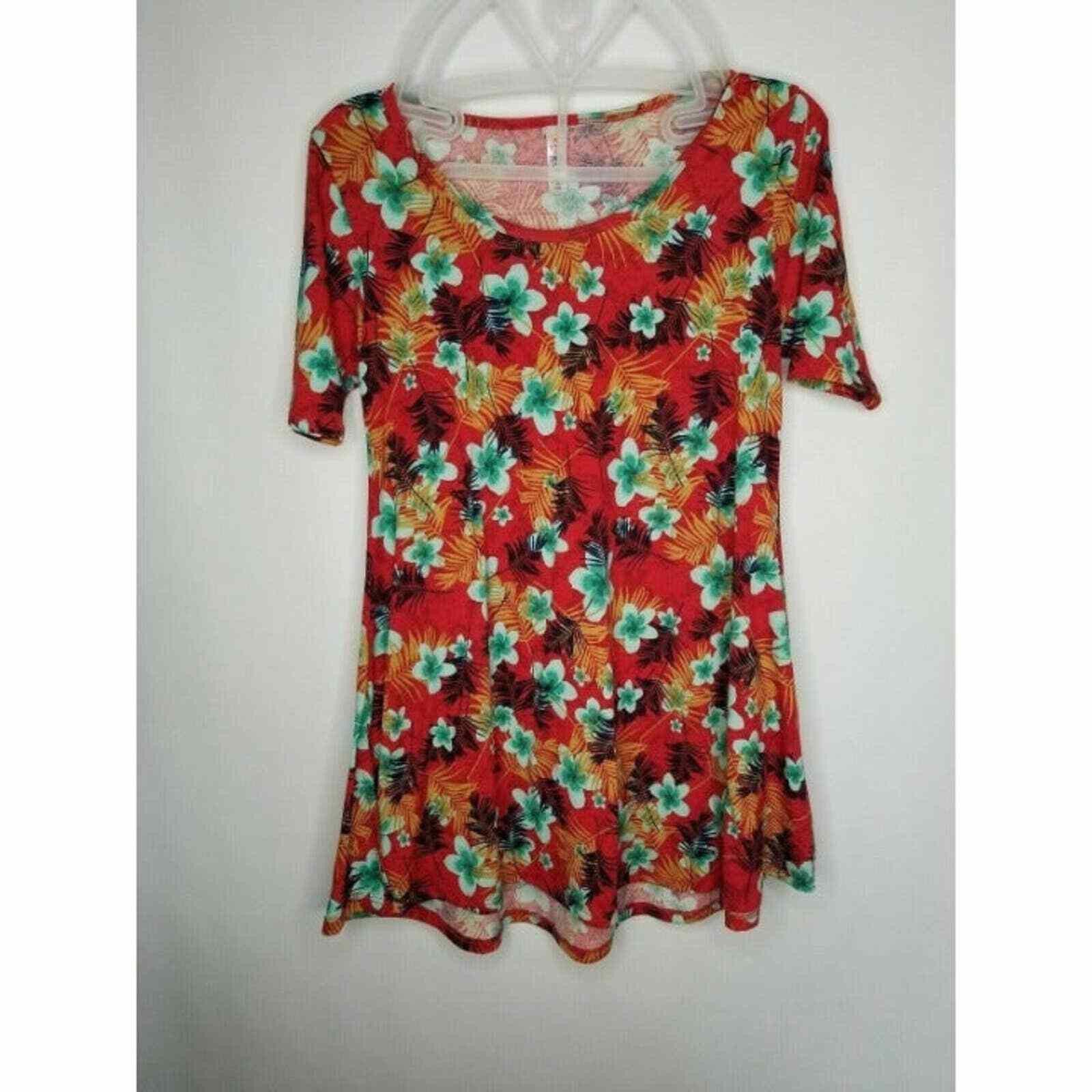 Other LuLaRoe Classic T XXS Hawaiian Red Top Shirt Blouse Floral Size XXS / US 00 / IT 34 - 2 Thumbnail