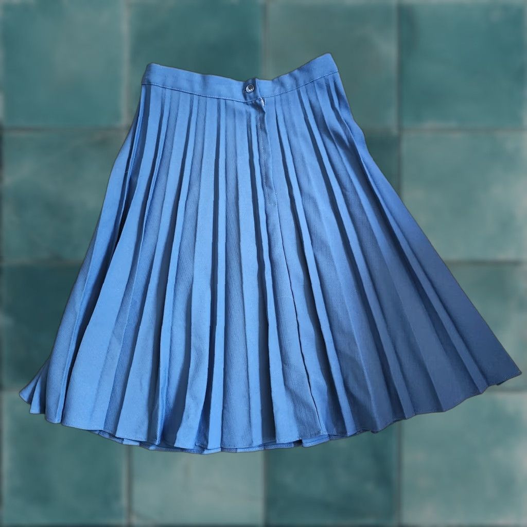 Vintage VINTAGE Ladies Garment Union Made Women's Turquoise Ruffle Maxi Skirt - Size 14 Size 36" / US 14 / IT 50 - 1 Thumbnail
