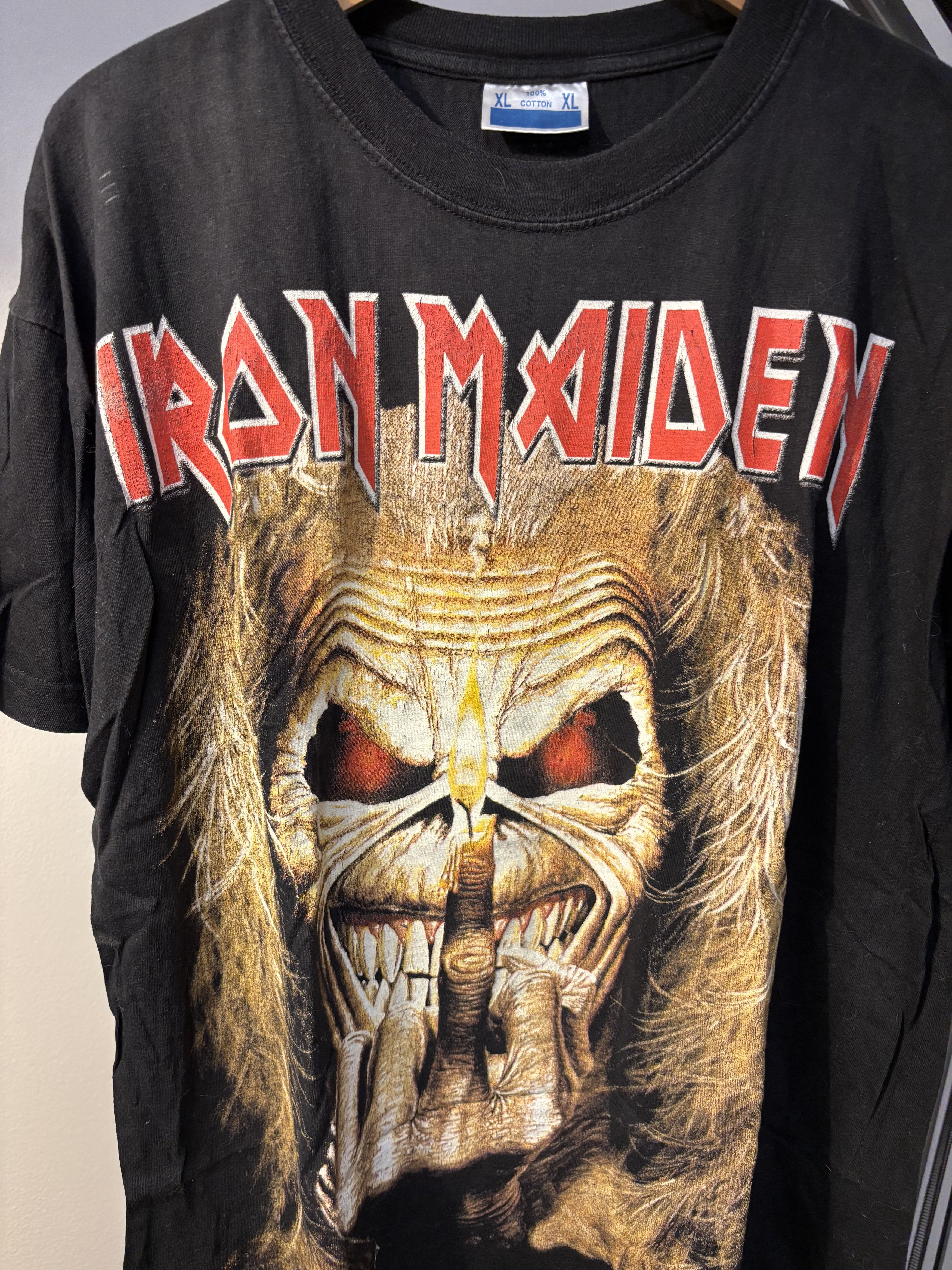 Iron Maiden Vintage 90s Iron Maiden middle finger t-shirt Size US XL / EU 56 / 4 - 3 Thumbnail