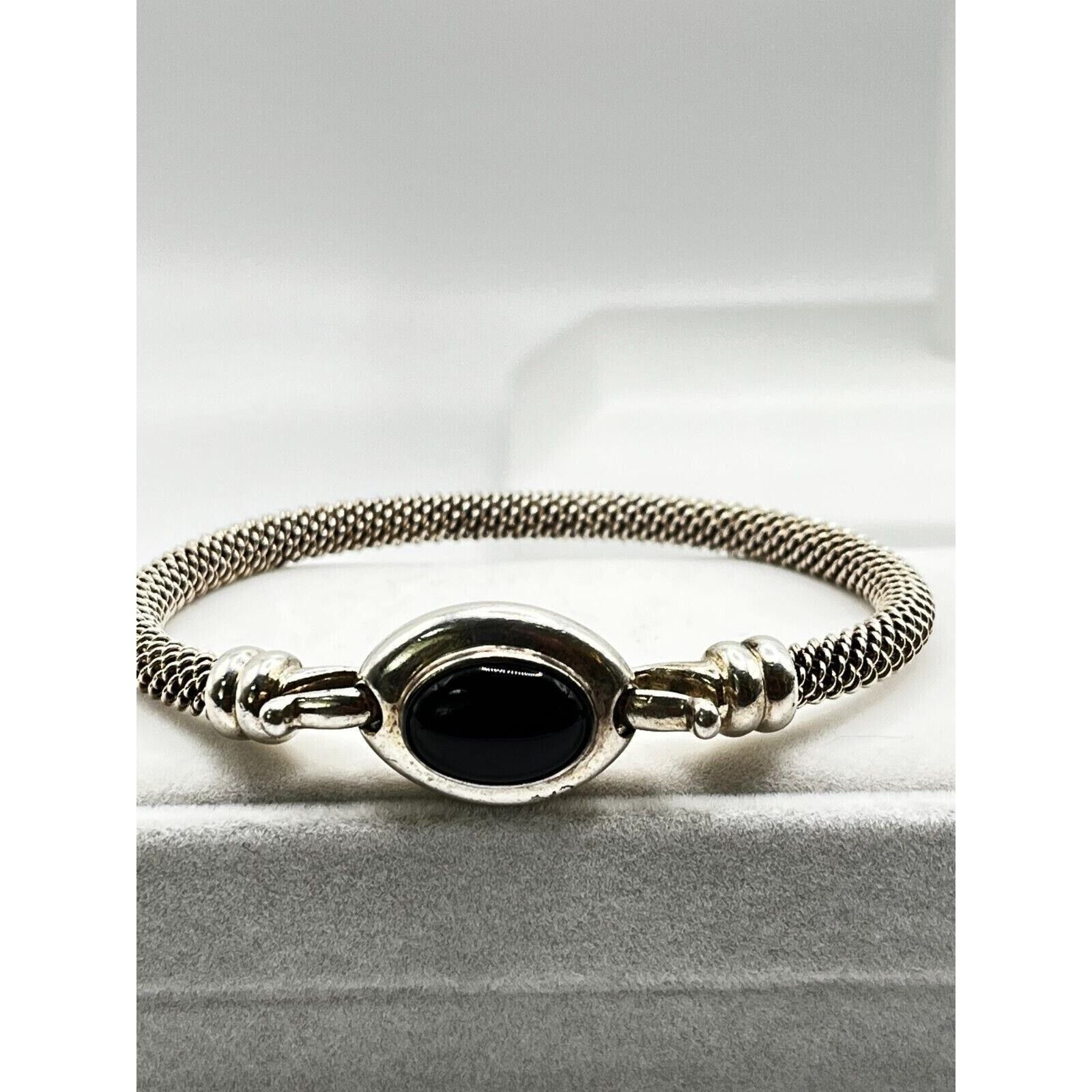 The Unbranded Brand Vintage Joseph Esposito ESPO Onyx Bangle Bracelet 7" Size ONE SIZE - 2 Thumbnail