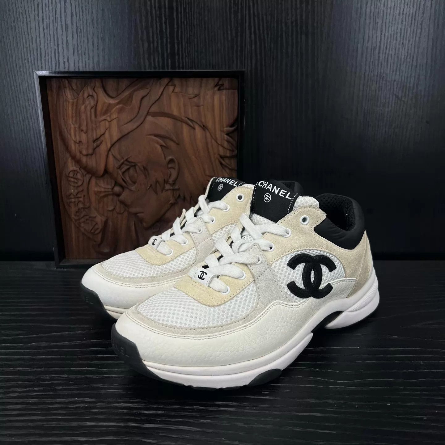 Chanel Chanel 22k Cream & Black 36.5 Size US 6 / IT 36 - 1 Thumbnail