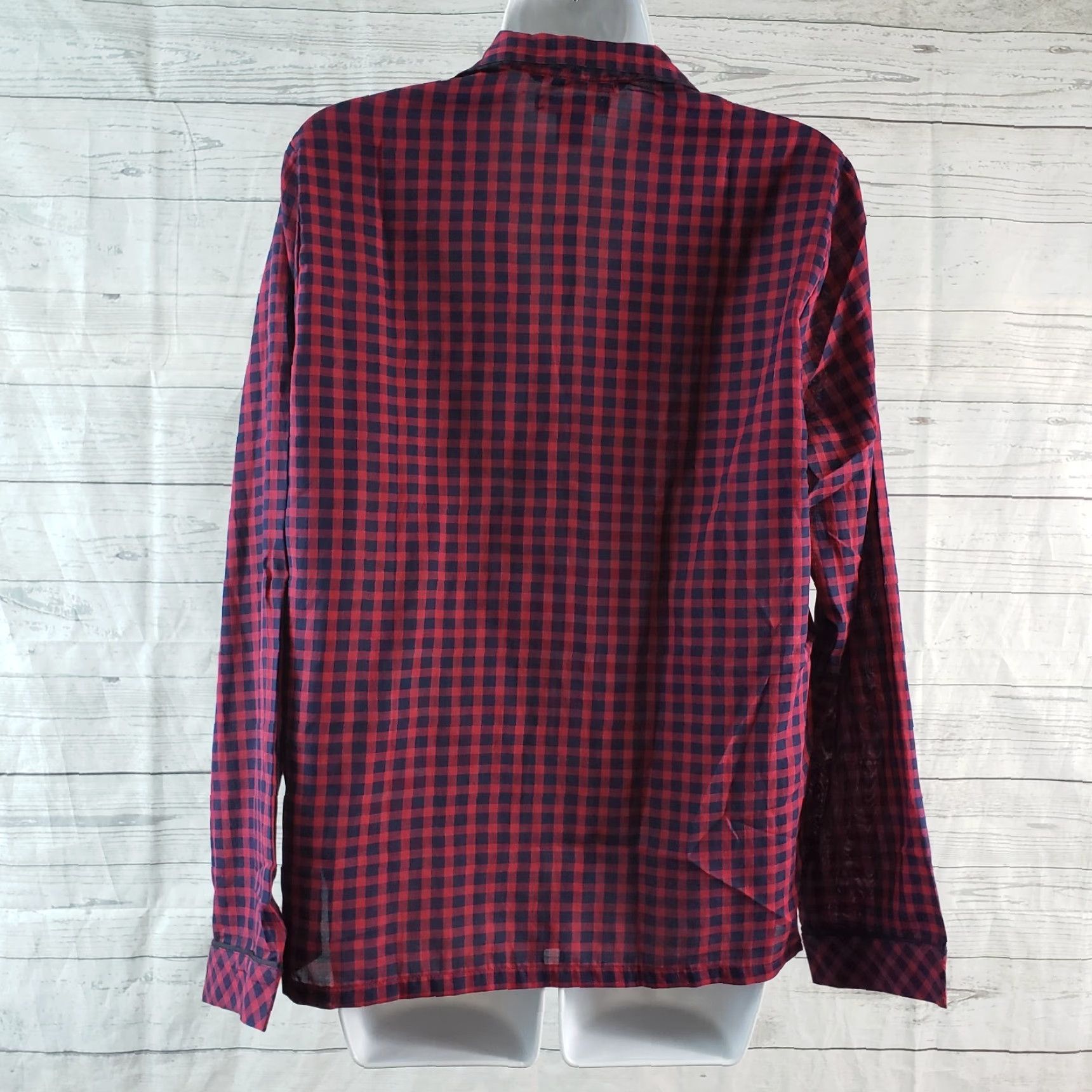 Madewell Madewell Womens Pajama Top In Gingham Check Long Sleeve Sz M Red Size M / US 6-8 / IT 42-44 - 4 Thumbnail