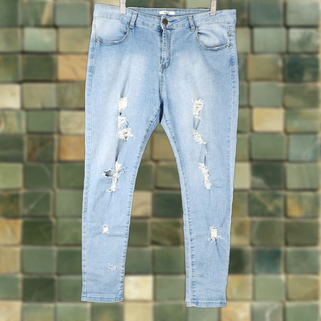 Vintage Moist Jeans Skinny Distressed Light Wash Women 36 Inseam 28in Blue Womens Medium? Size 25" / US 0 / IT 36 - 1 Thumbnail
