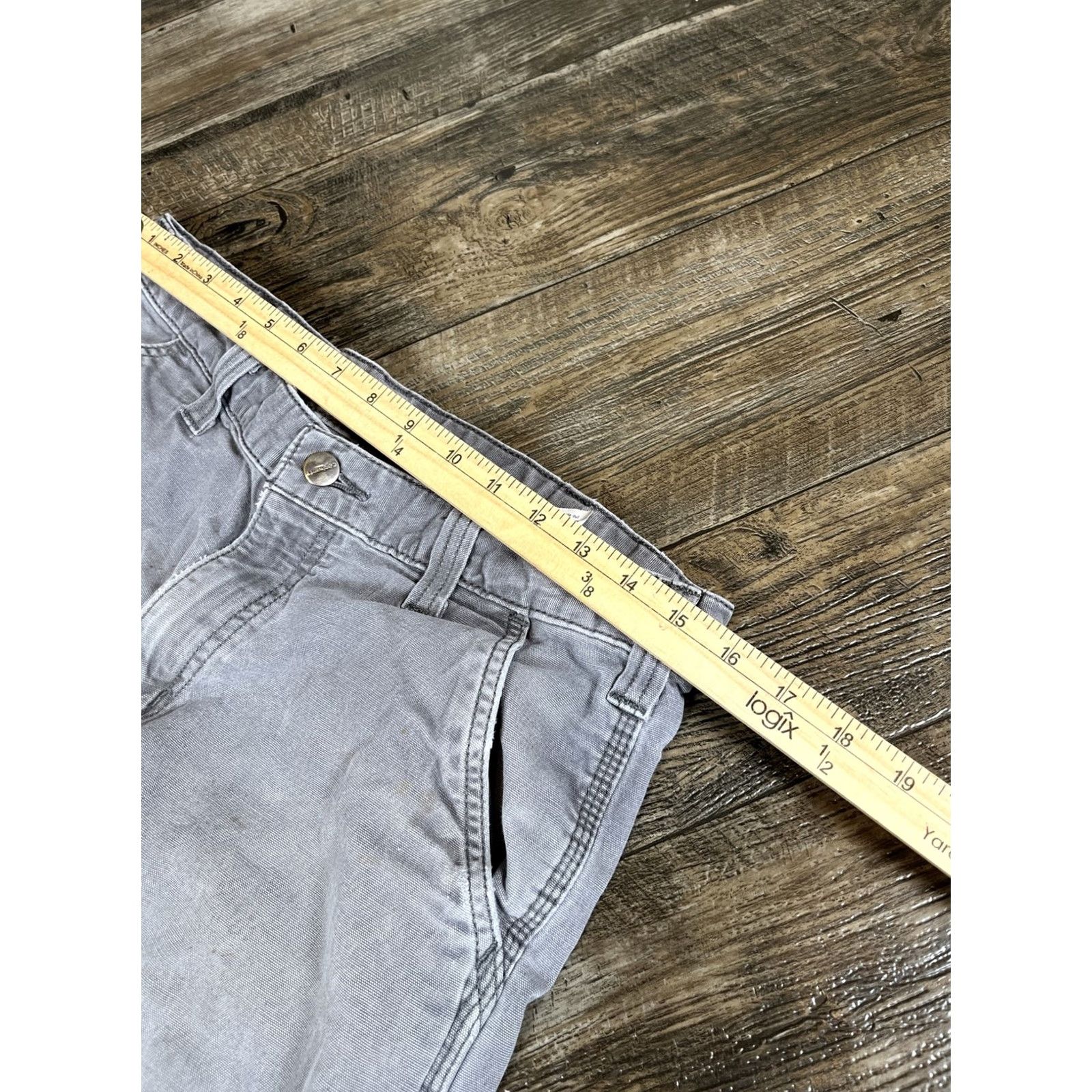 Carhartt Carhartt Pants Mens 33x32 Gray Canvas Carpenter Distressed Workwear Pants Regular 32 Inseam Men Size US 32 / EU 48 - 3 Thumbnail