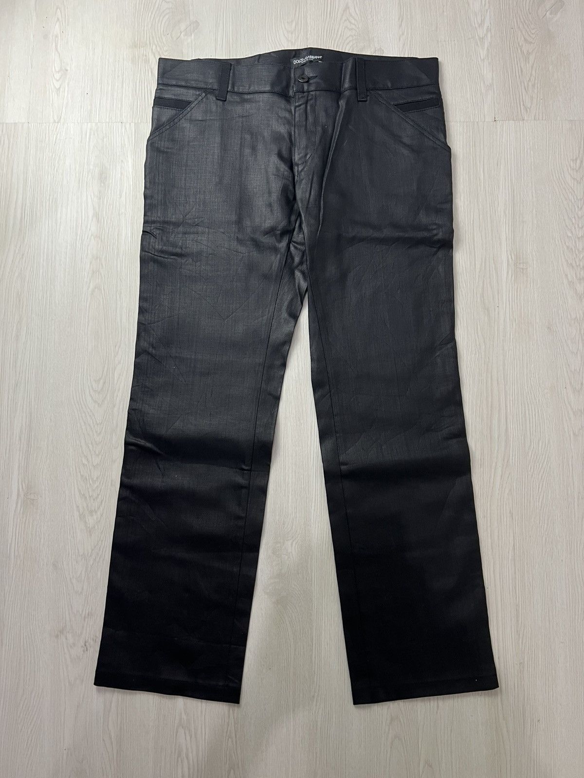 Dolce & Gabbana Dolce Gabbana Black Coated Denim Size US 35 - 2 Thumbnail
