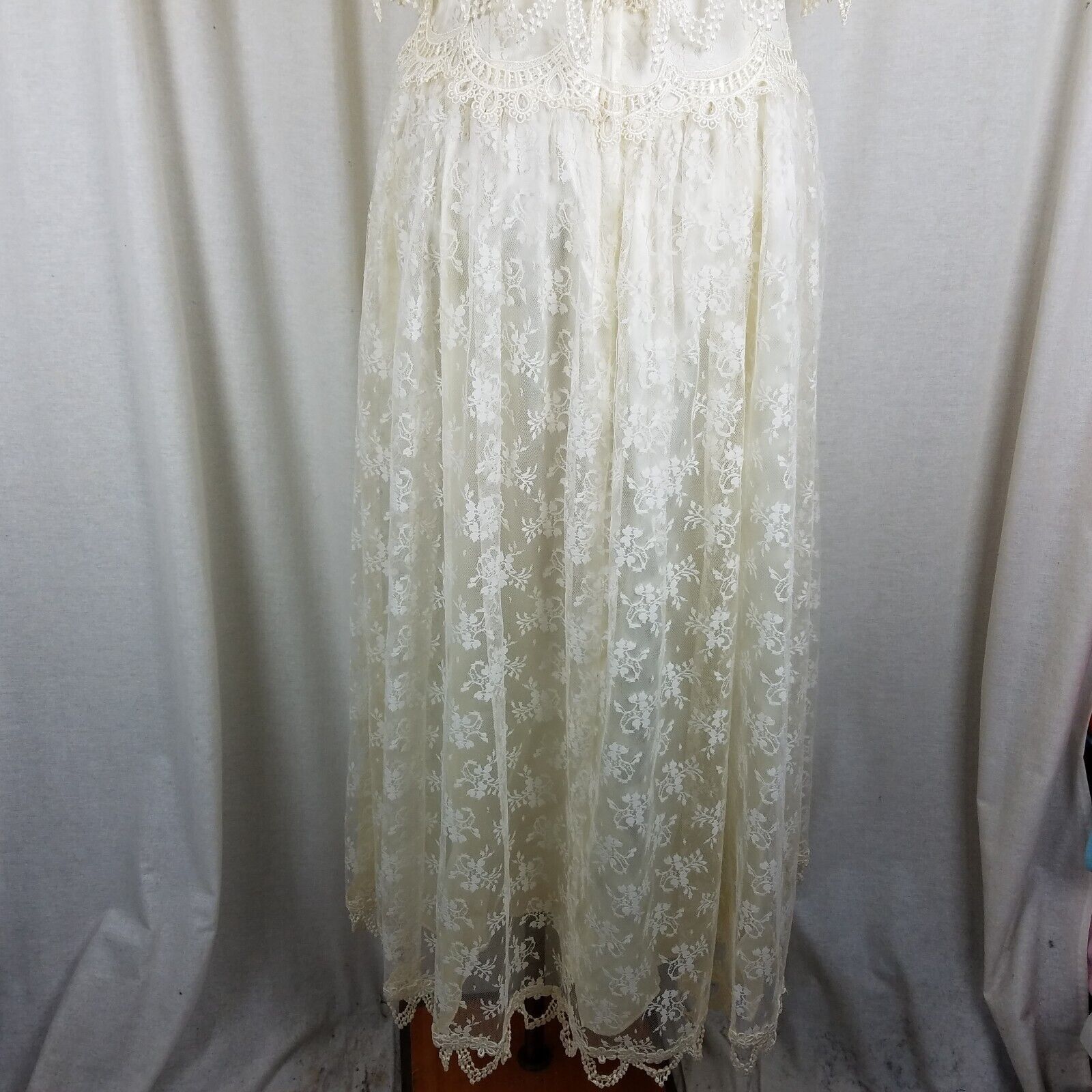 Jessica McClintock Vtg 80s JESSICA MCCLINTOCK BRIDAL Gunne Sax Dress Lace 12 Size XL / US 12-14 / IT 48-50 - 10 Thumbnail