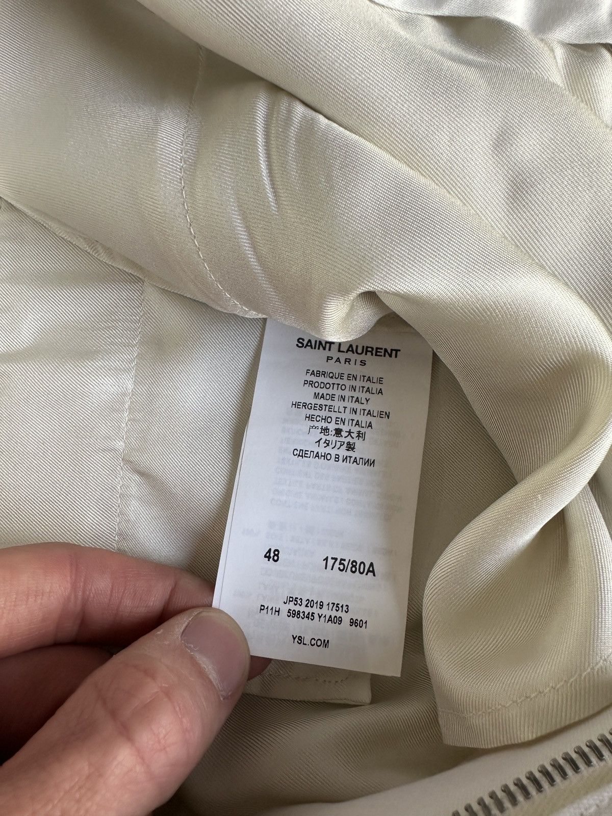 Saint Laurent Paris Ivory Wool Suit Pants Size 48R - 8 Thumbnail