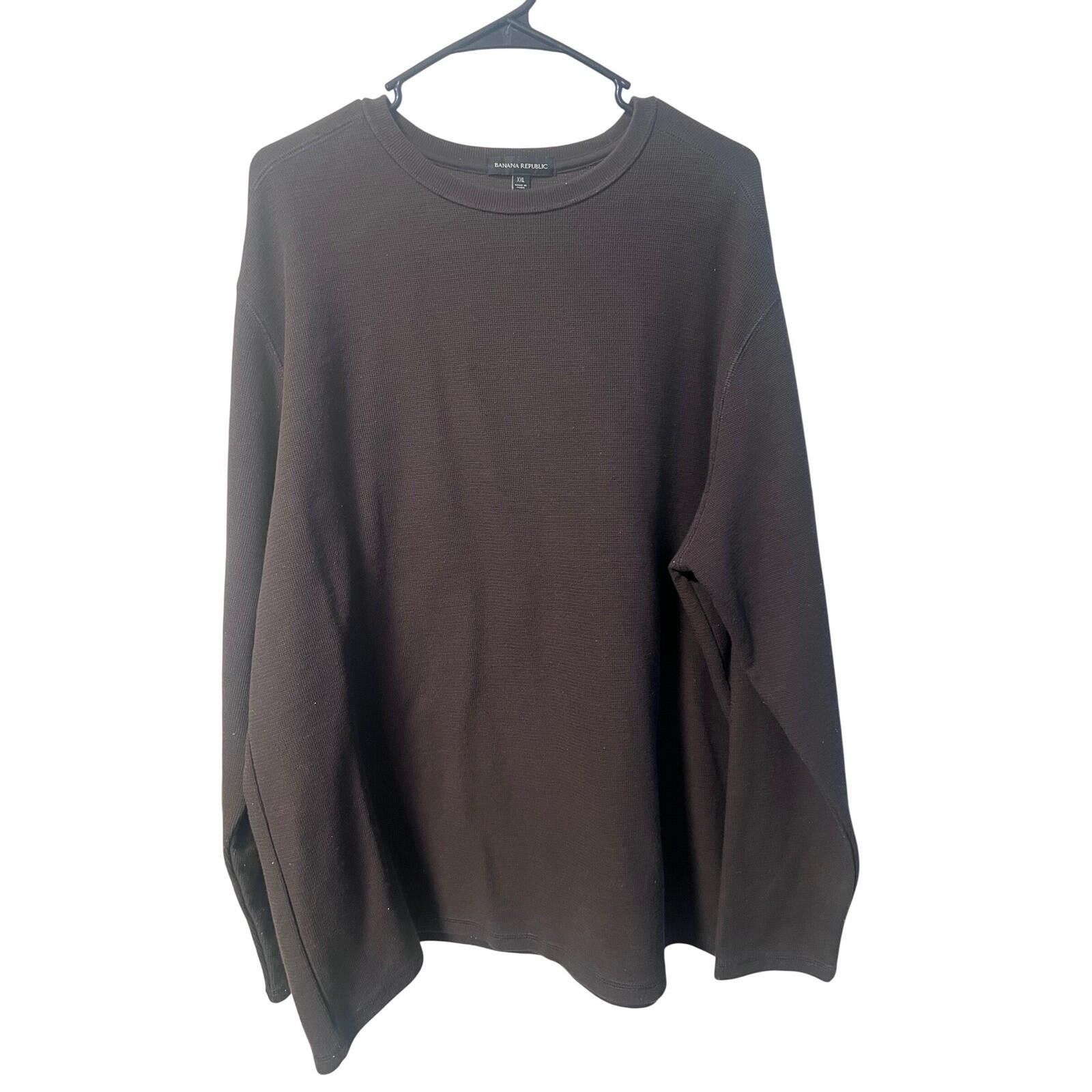 Banana Republic Banana Republic Waffle Knit Pullover Mens XXL Brown Long Slv Size US XXL / EU 58 / 5 - 1 Thumbnail
