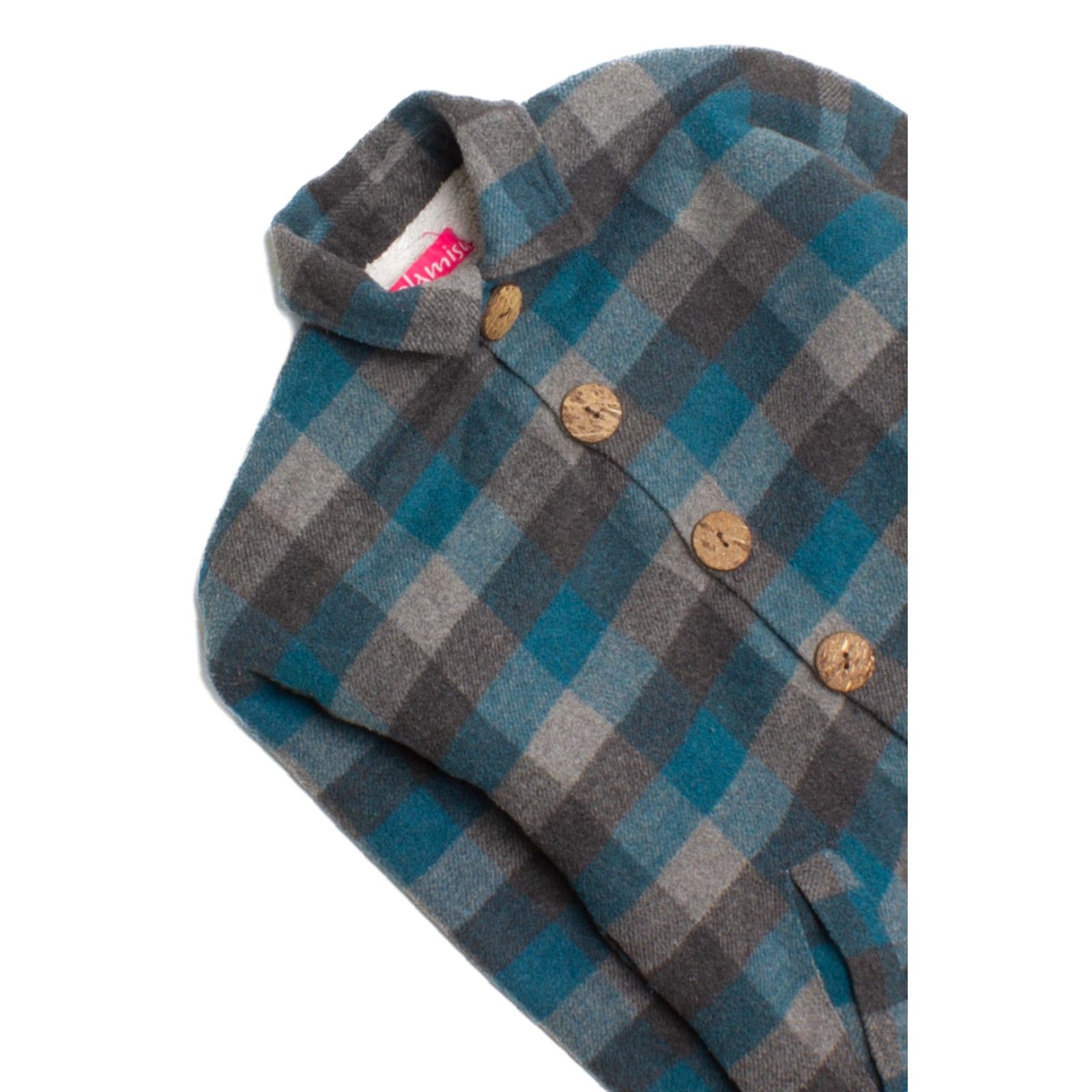 Vintage VINTAGE Nolamis Kid's Blue Flannel Jacket Small 2000s Checkered Plaid Size US S / EU 44-46 / 1 - 2 Thumbnail