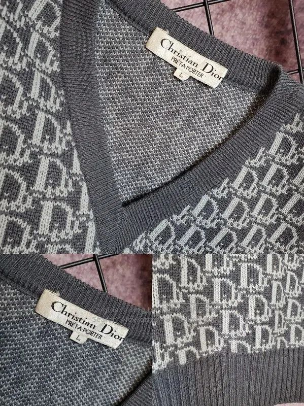 Dior Dior Women's Gray Wool Logo Sweater . Size L / US 10 / IT 46 - 6 Thumbnail