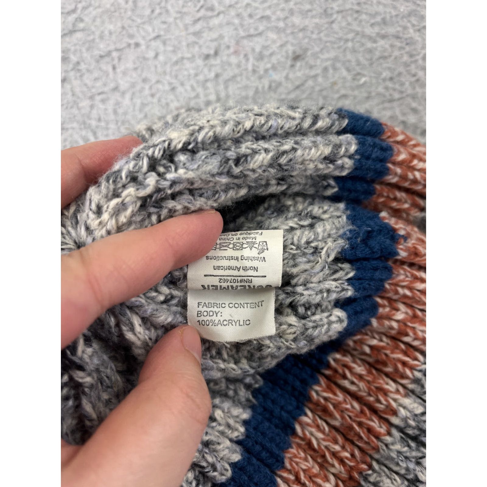 Vintage Screamer Beanie Toque Adult One Size Gray Blue Knit Snow Acrylic Ski Size ONE SIZE - 7 Thumbnail