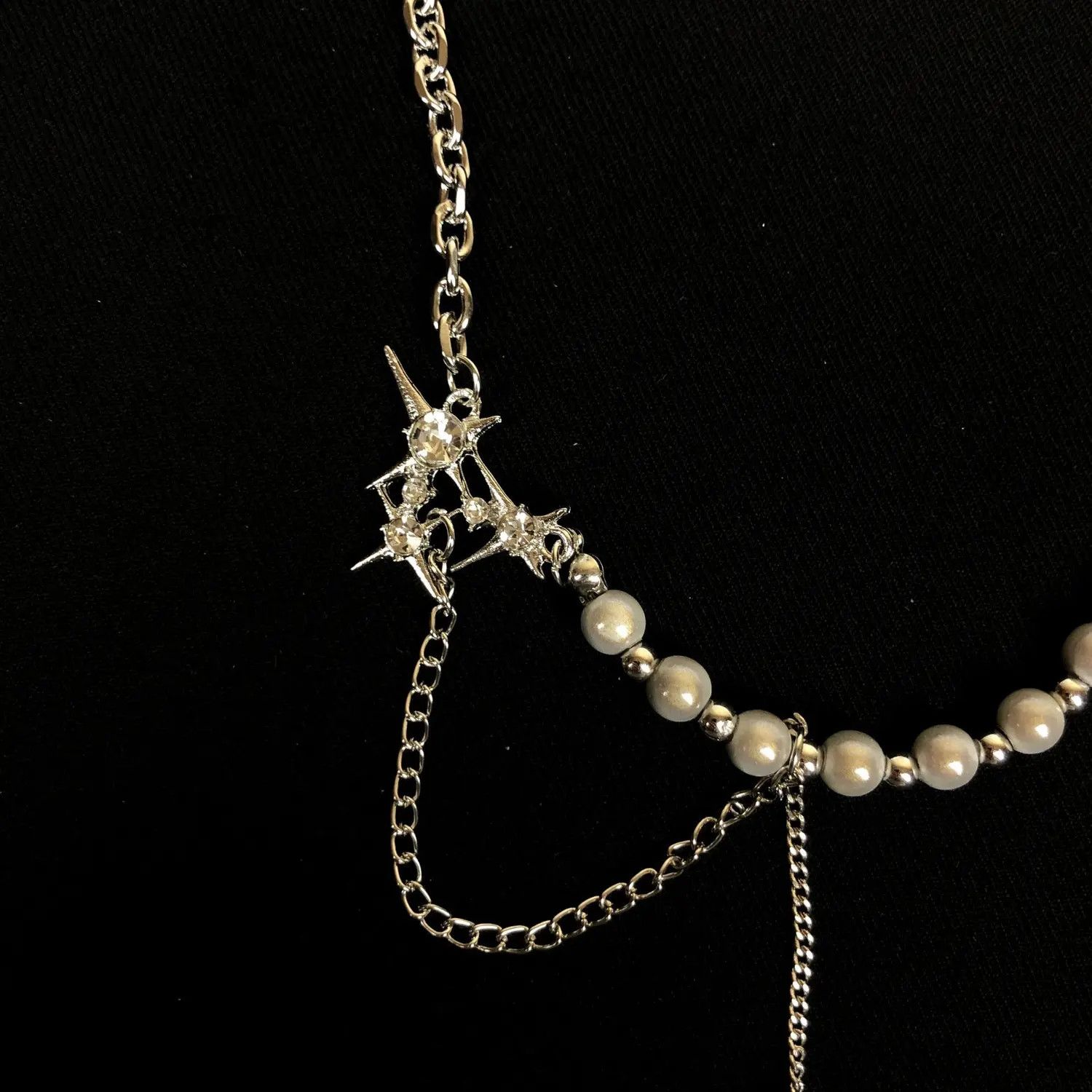 Jewelry Electro Chain Crystal Star Abstract Necklace Pop Punk Size ONE SIZE - 4 Thumbnail