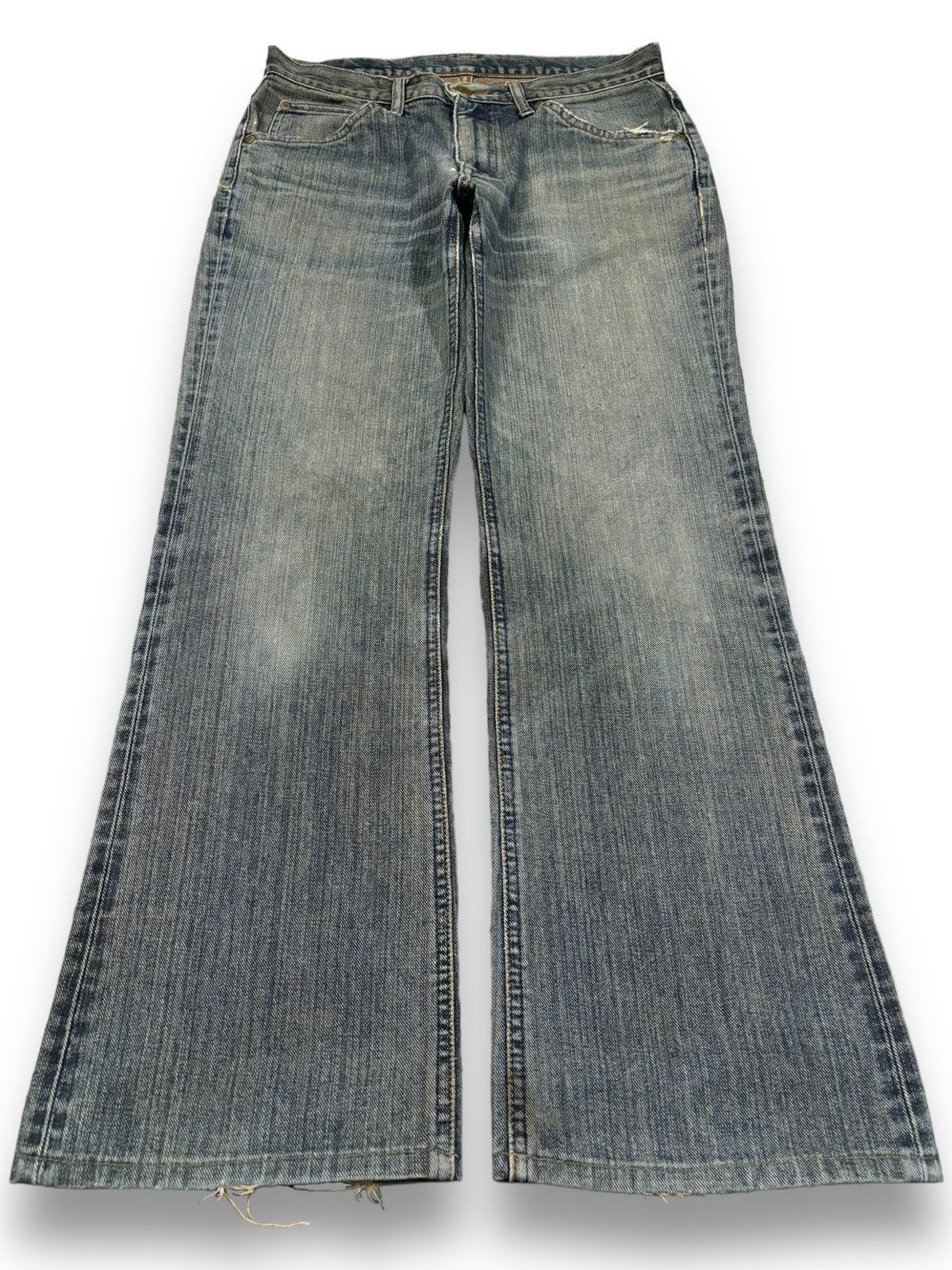 Lee Vintage 90s Lee Flare Bell Bottom Distressed Jeans Size US 30 / EU 46 - 1 Thumbnail