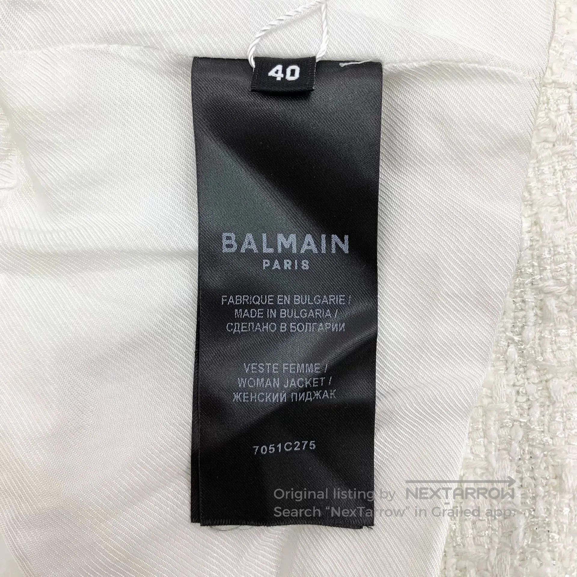 Balmain Balmain White Woven Short Coat. Size M / US 6-8 / IT 42-44 - 6 Thumbnail