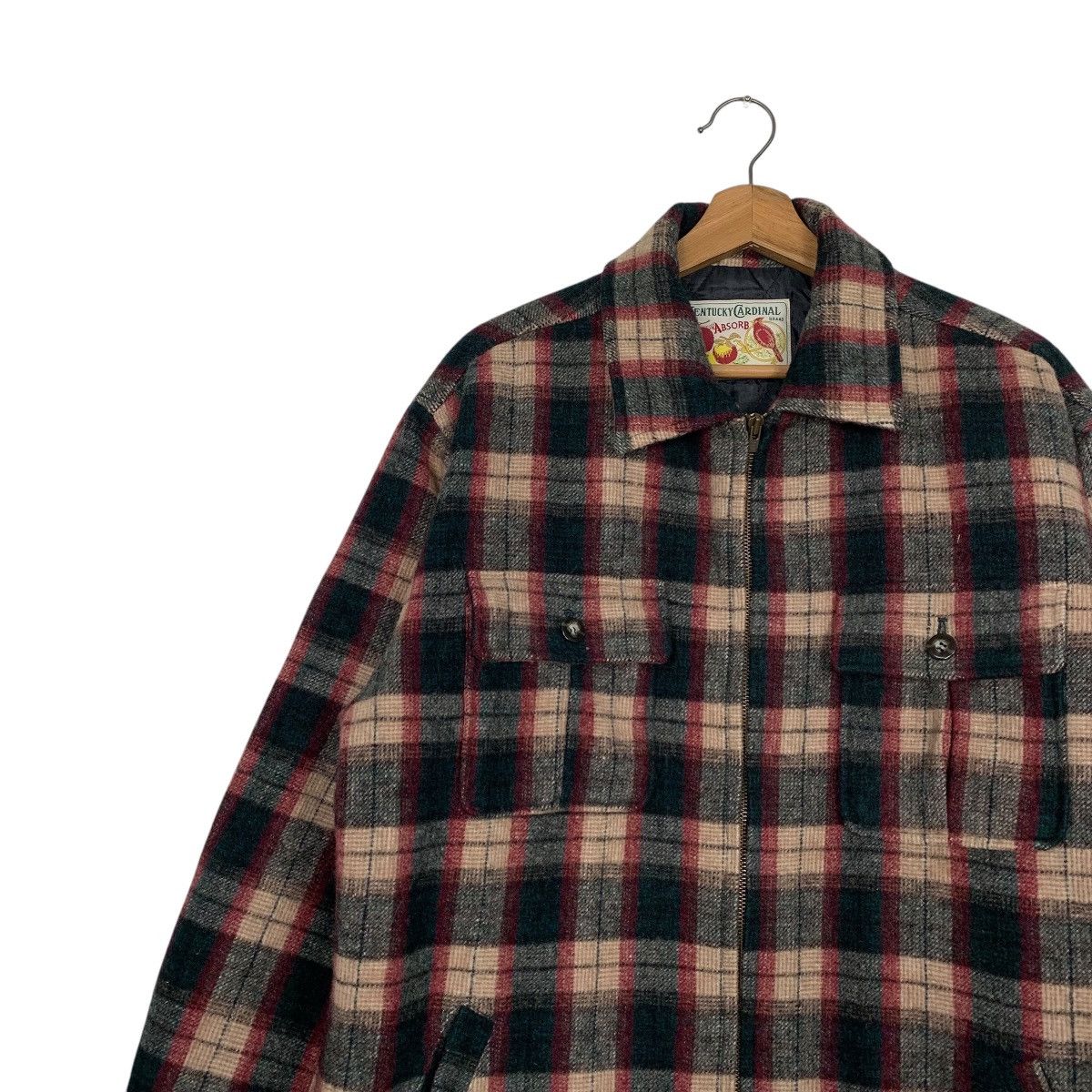Japanese Brand Vintage Kentucky Cardinal Tartan Wool Jacket Size US L / EU 52-54 / 3 - 6 Thumbnail