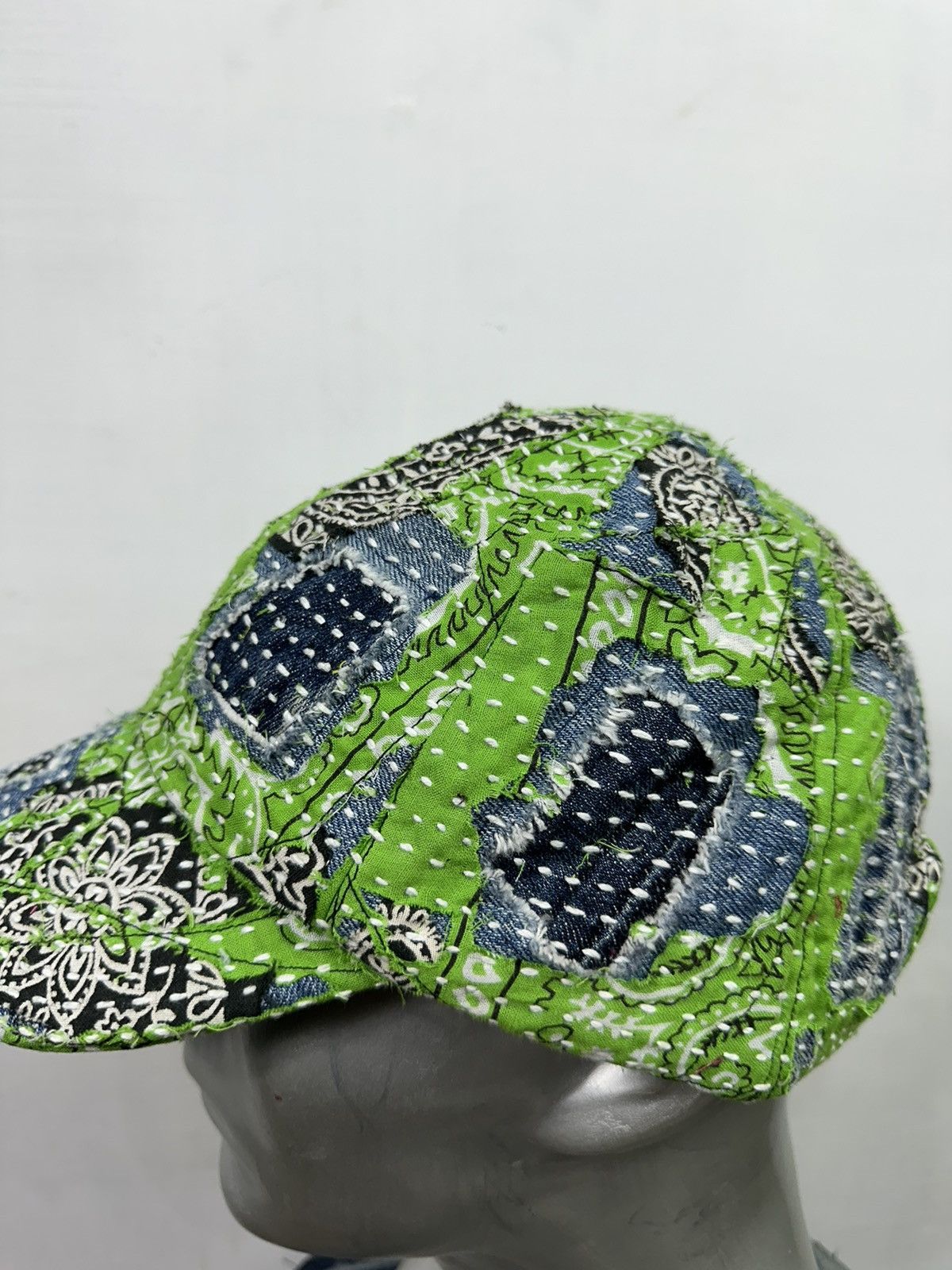 Art Comes First × Handmade Custom Made Distressed Paisley Patchwork Boro hats Size ONE SIZE - 2 Thumbnail