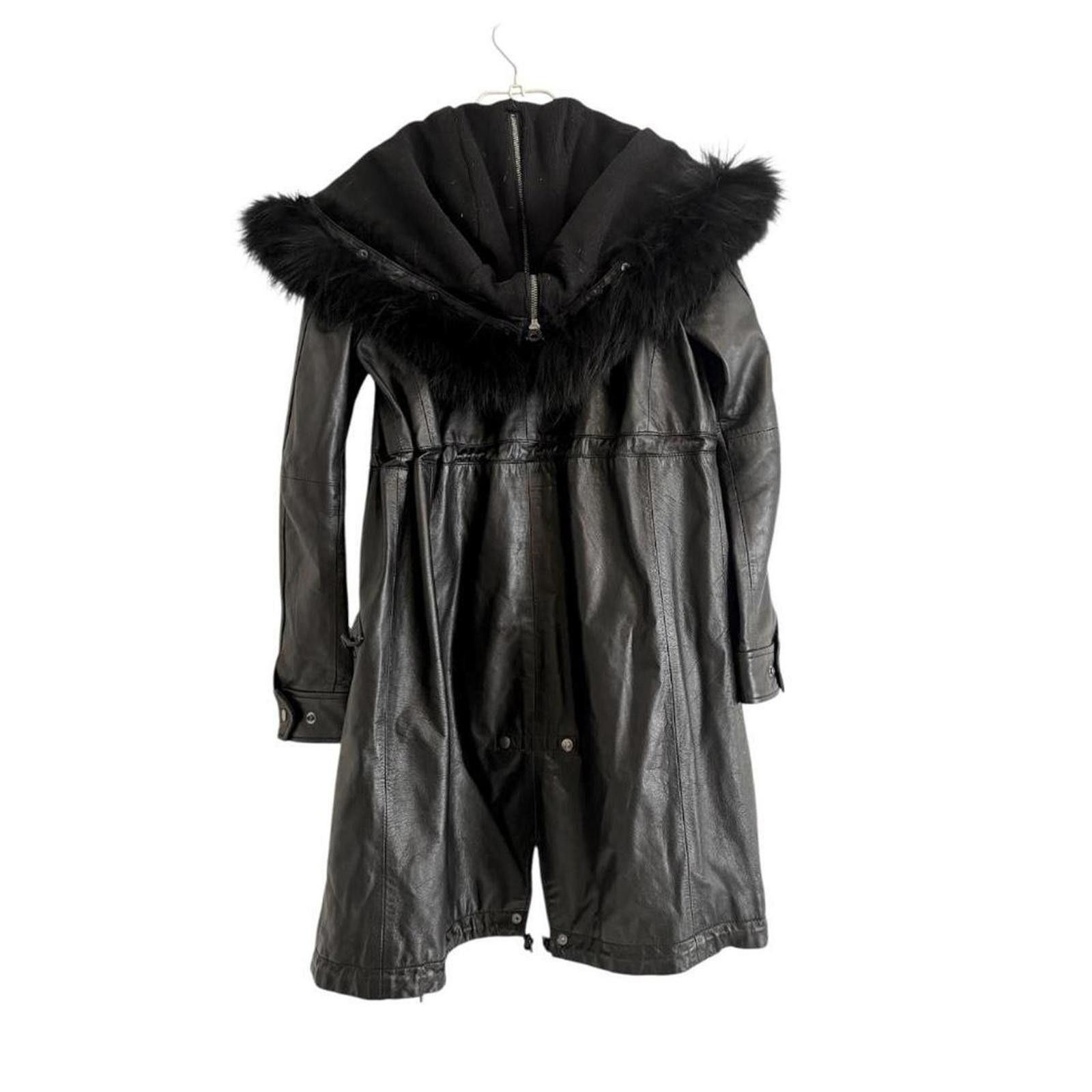 Other Real fur and leather whimsy goth grunge long coat jacket Size XS / US 0-2 / IT 36-38 - 2 Thumbnail
