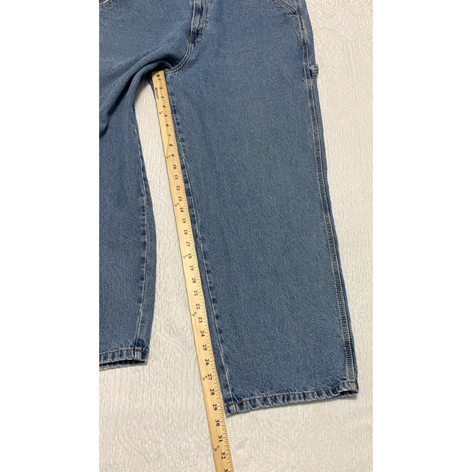 Vintage Rugged Wear Jeans Men 40x30 Carpenter Denim Blue 100% Cotton Relaxed Fit Wide-Leg Jeans Mens Size US 40 / EU 56 - 6 Thumbnail