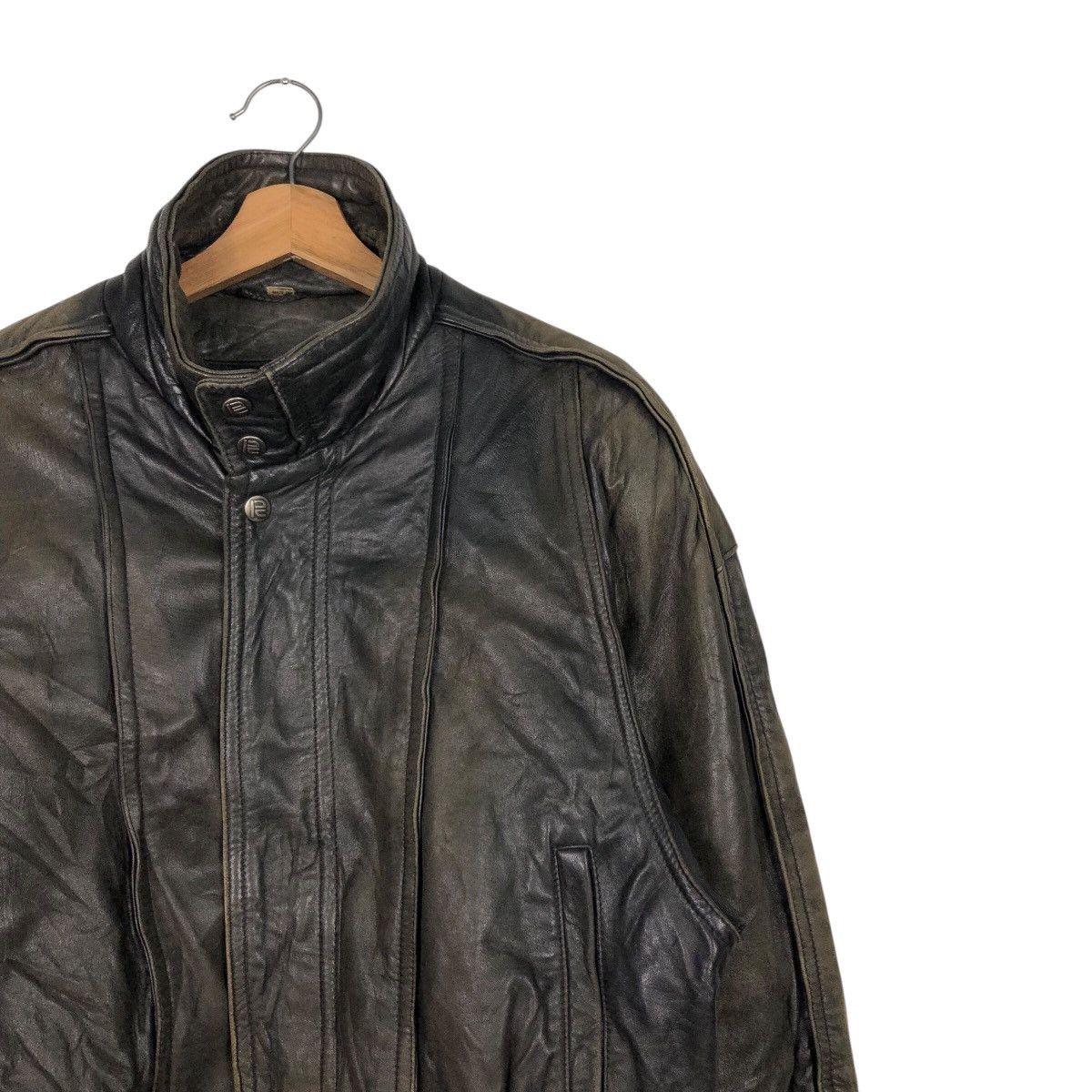 Japanese Brand Robert Comstock Vintage Black Leather Bomber Jacket Size US M / EU 48-50 / 2 - 7 Thumbnail